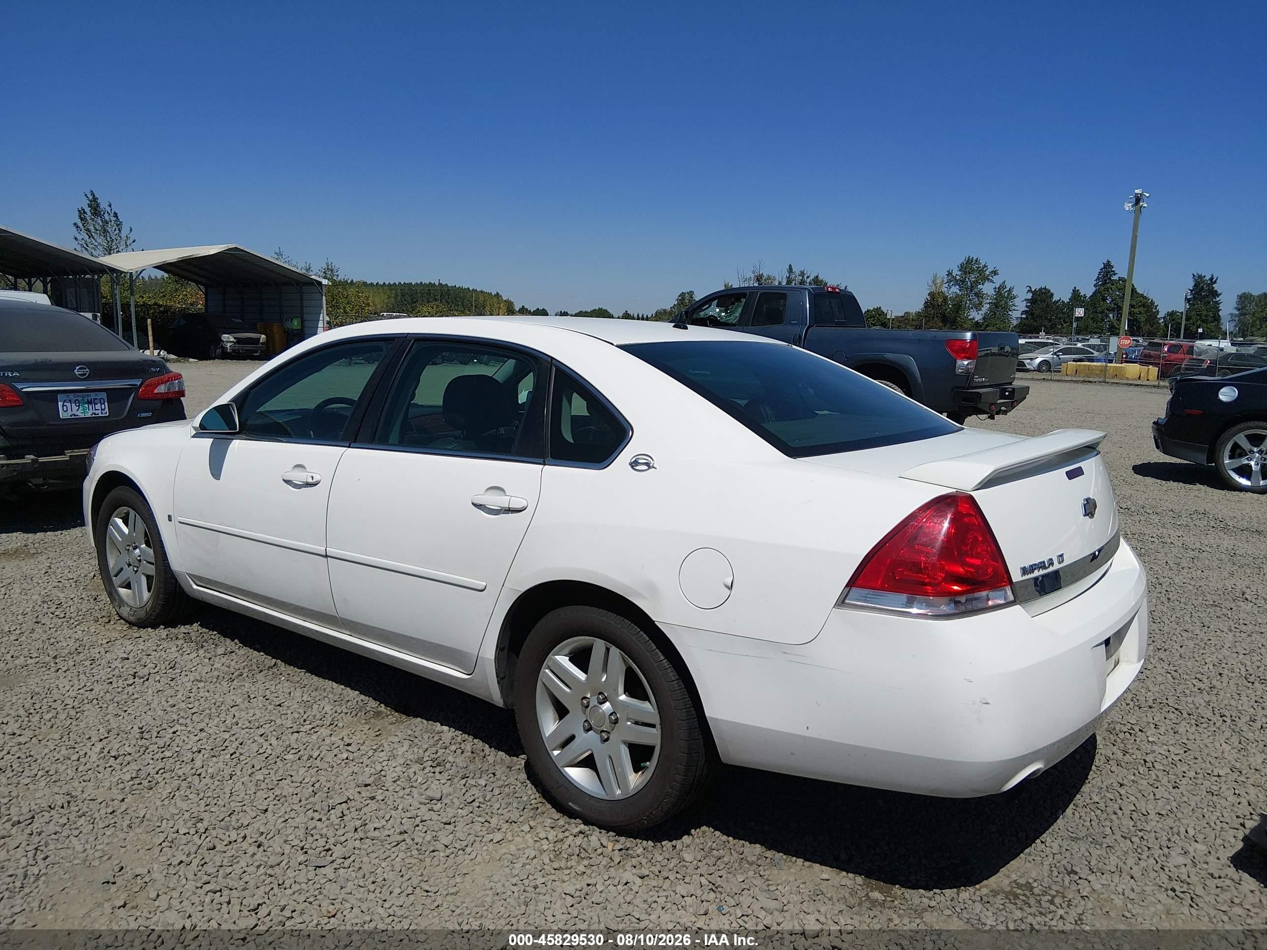 2007 Chevrolet Impala 3.9l Lt White vin: 2G1WC58R479312042
