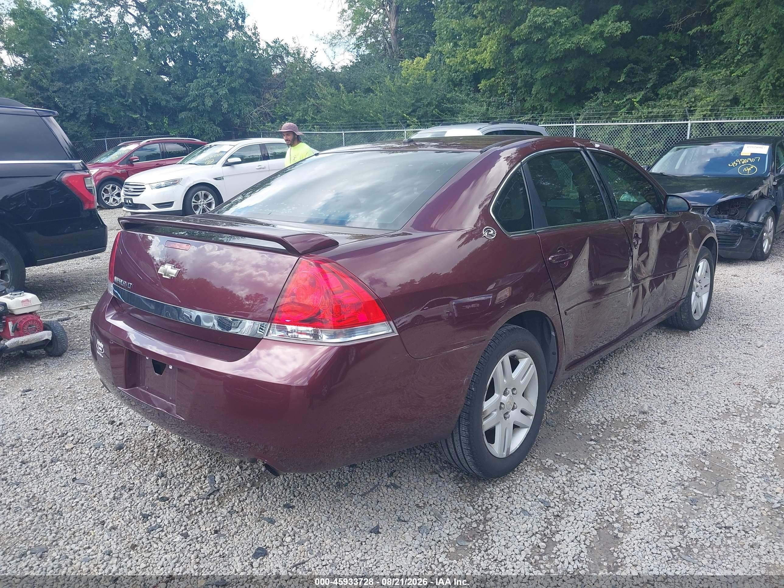 2007 Chevrolet Impala 3.9l Lt Red vin: 2G1WC58R479395827