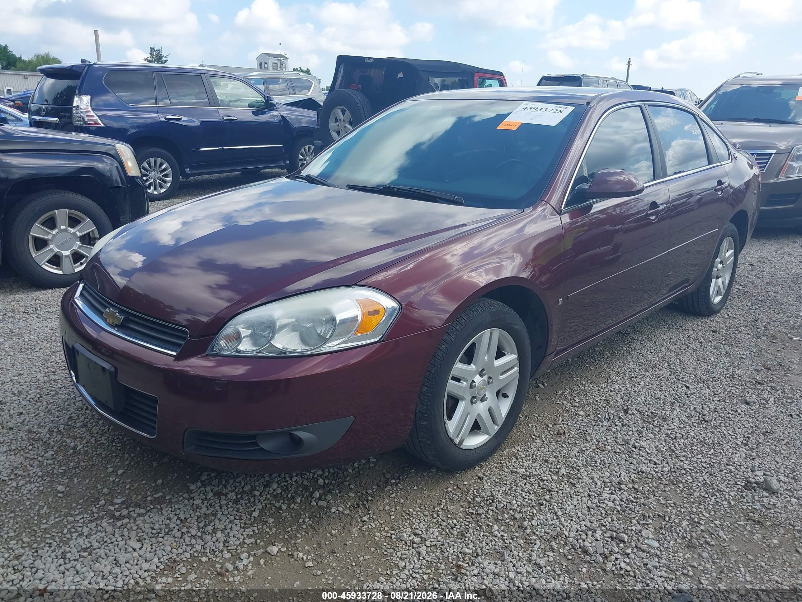 2007 Chevrolet Impala 3.9l Lt Red vin: 2G1WC58R479395827