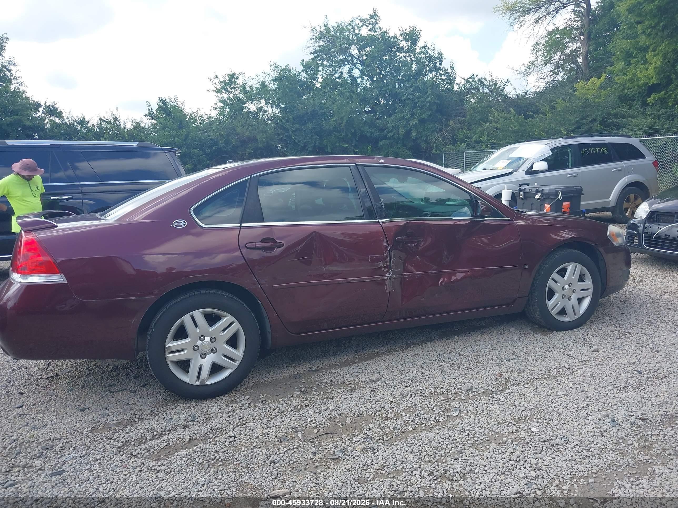 2007 Chevrolet Impala 3.9l Lt Red vin: 2G1WC58R479395827