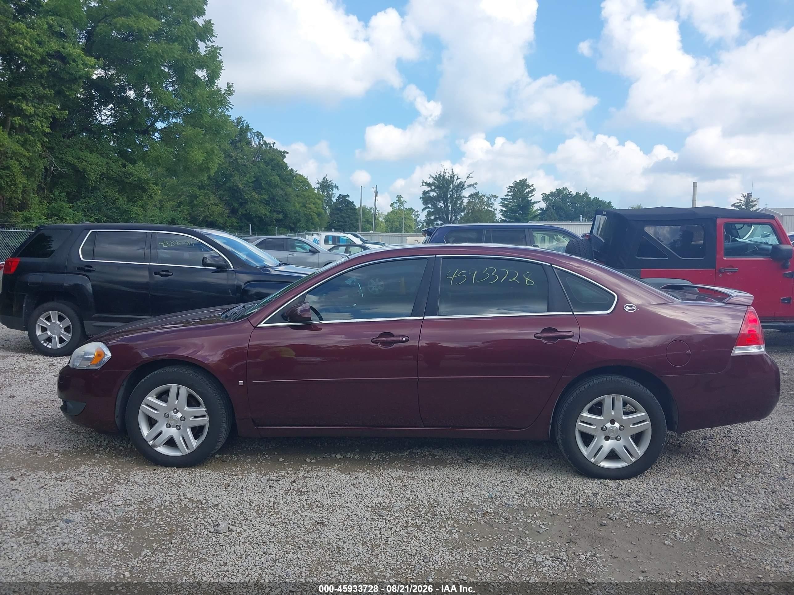 2007 Chevrolet Impala 3.9l Lt Red vin: 2G1WC58R479395827