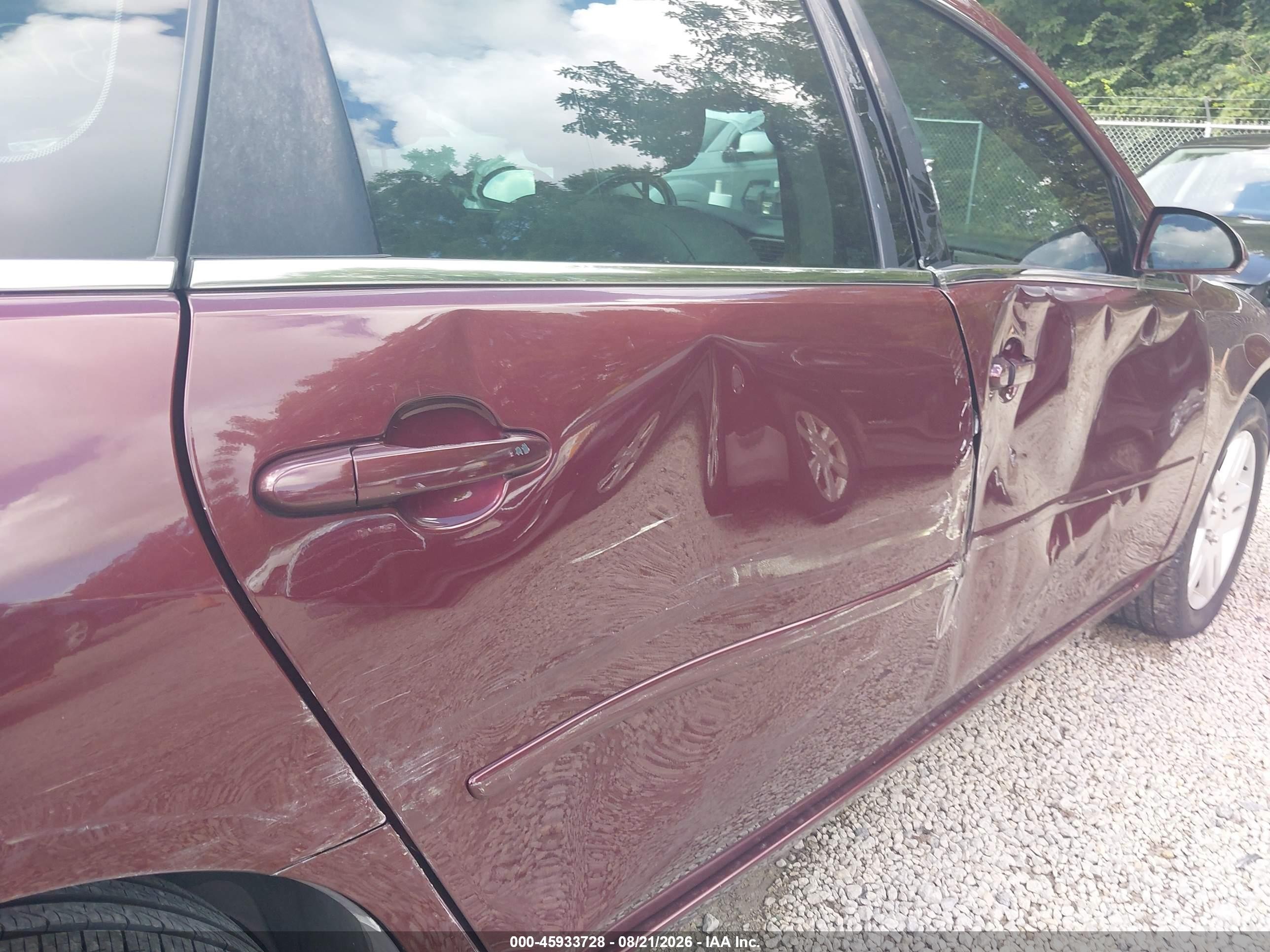 2007 Chevrolet Impala 3.9l Lt Red vin: 2G1WC58R479395827