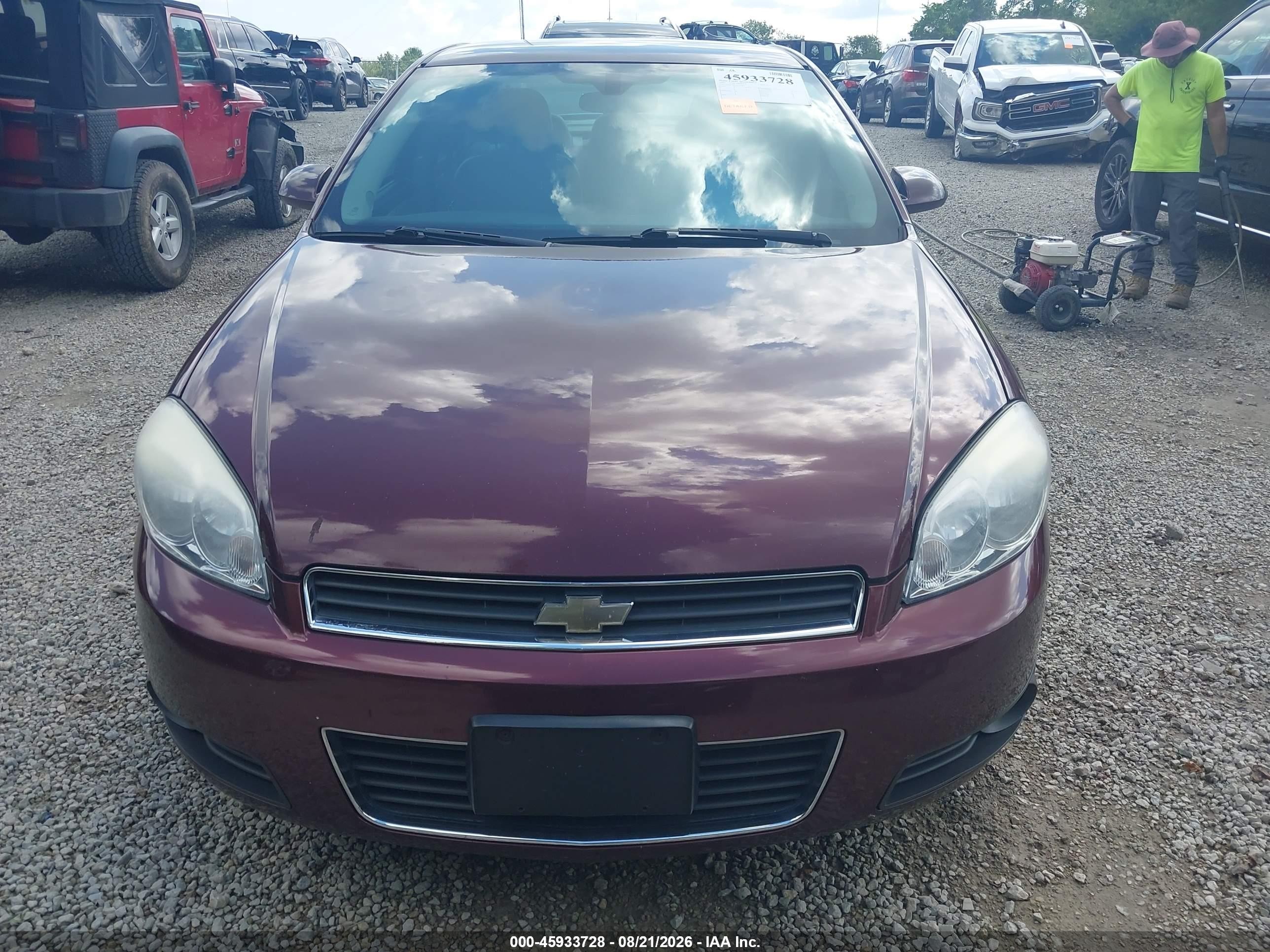 2007 Chevrolet Impala 3.9l Lt Red vin: 2G1WC58R479395827
