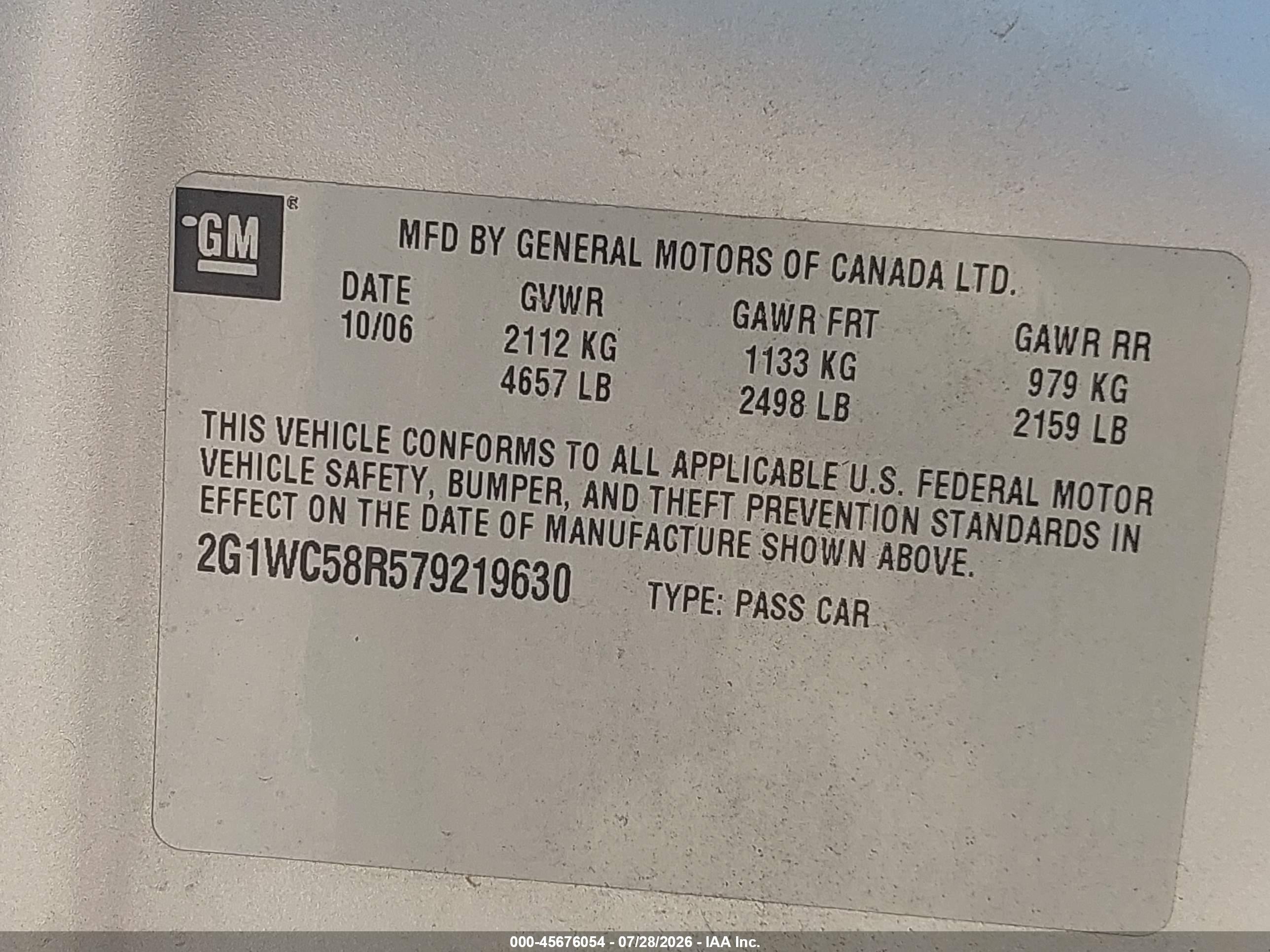 2007 Chevrolet Impala 3.9l Lt Silver vin: 2G1WC58R579219630