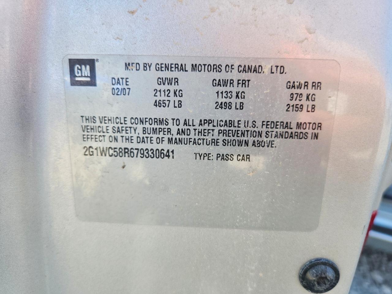 2007 Chevrolet Impala Lt Silver vin: 2G1WC58R679330641