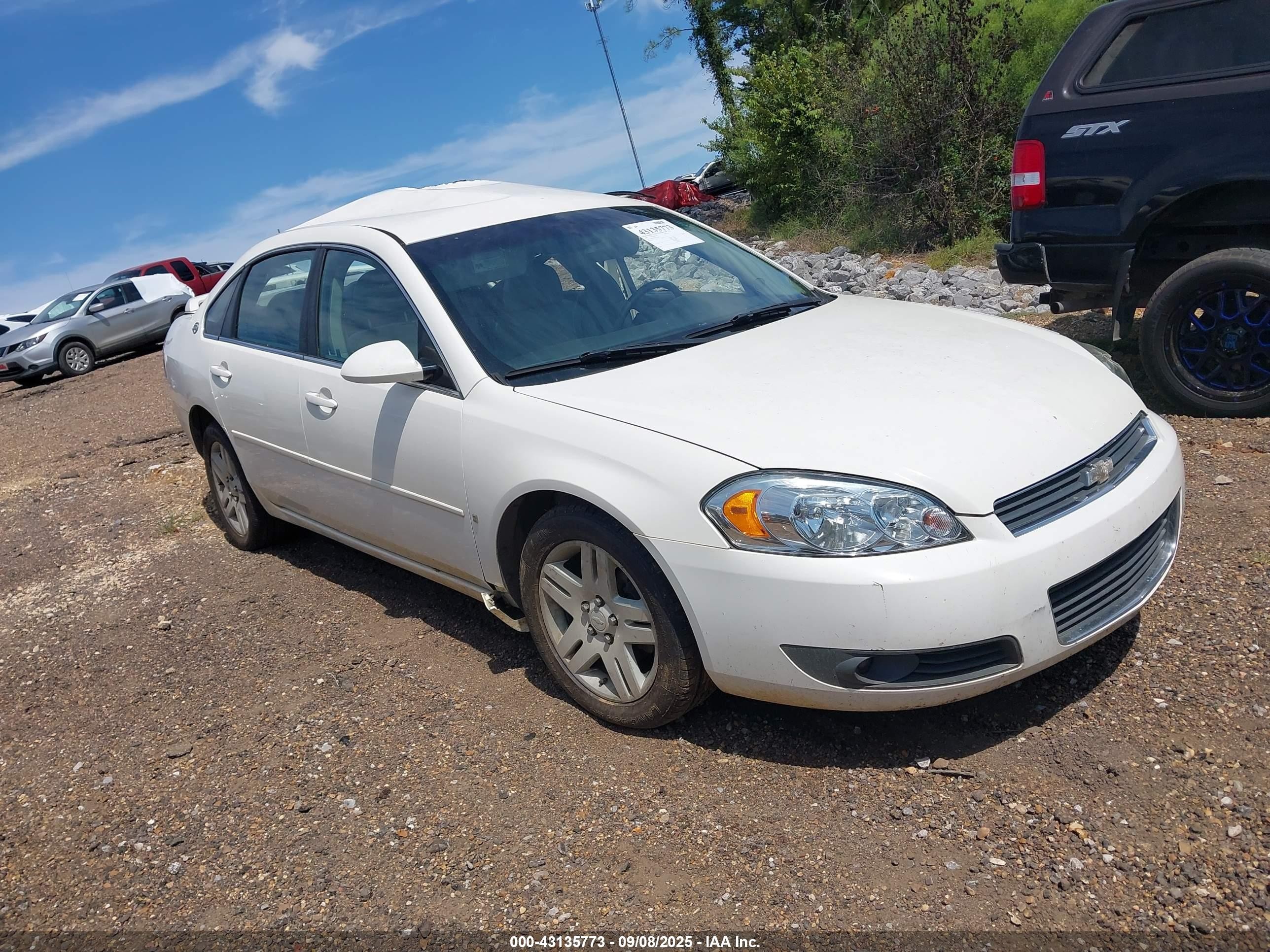 2007 Chevrolet Impala Lt White vin: 2G1WC58R779212629