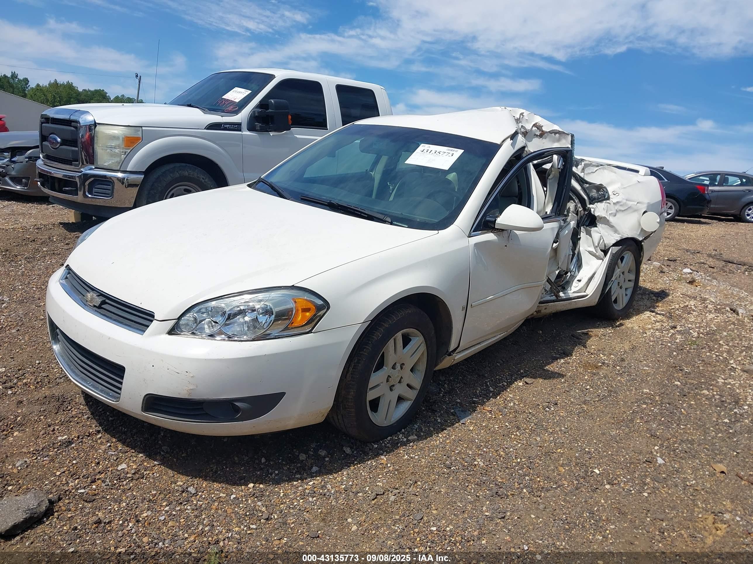 2007 Chevrolet Impala Lt White vin: 2G1WC58R779212629