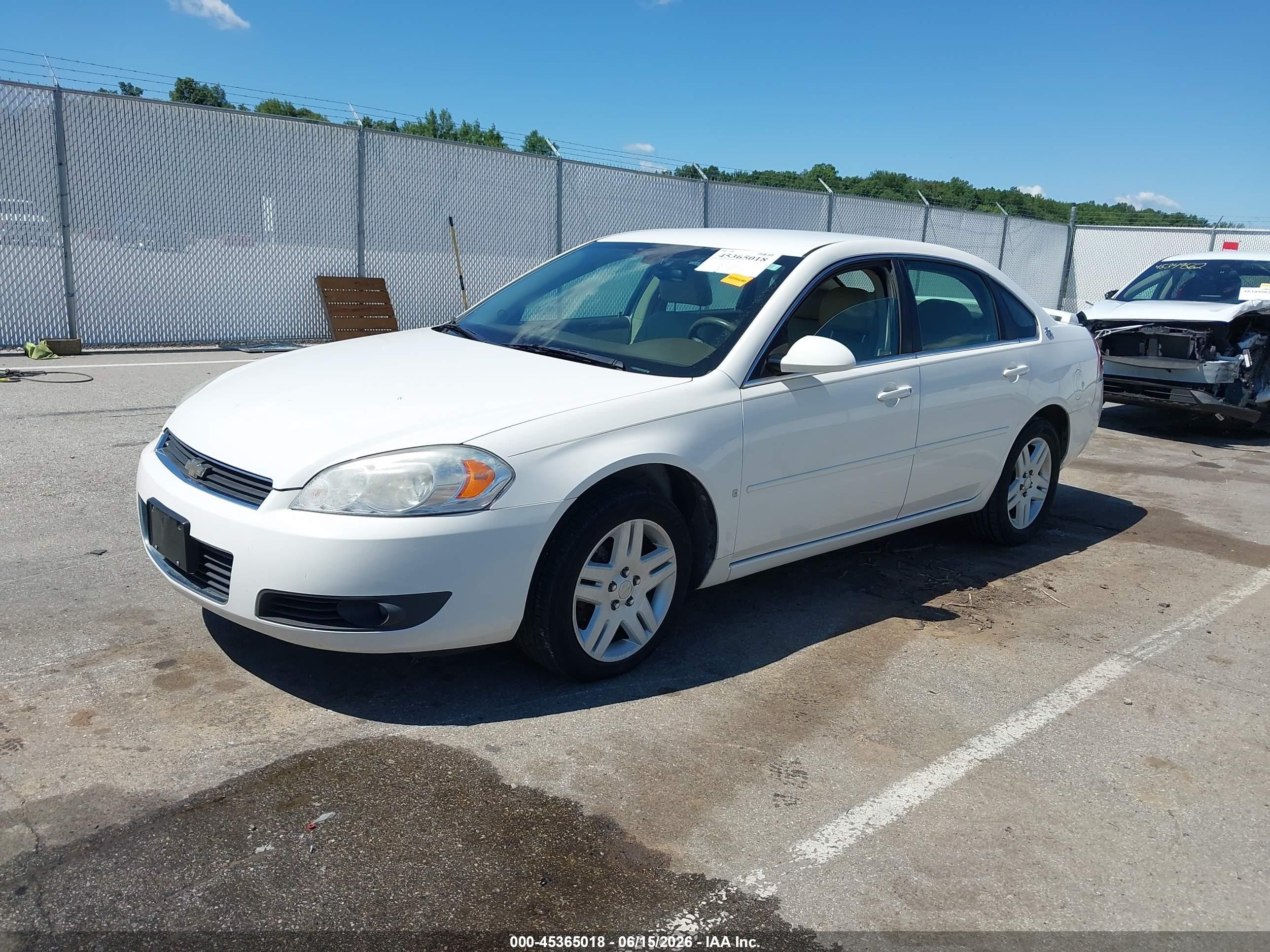 2007 Chevrolet Impala Lt White vin: 2G1WC58R979324512