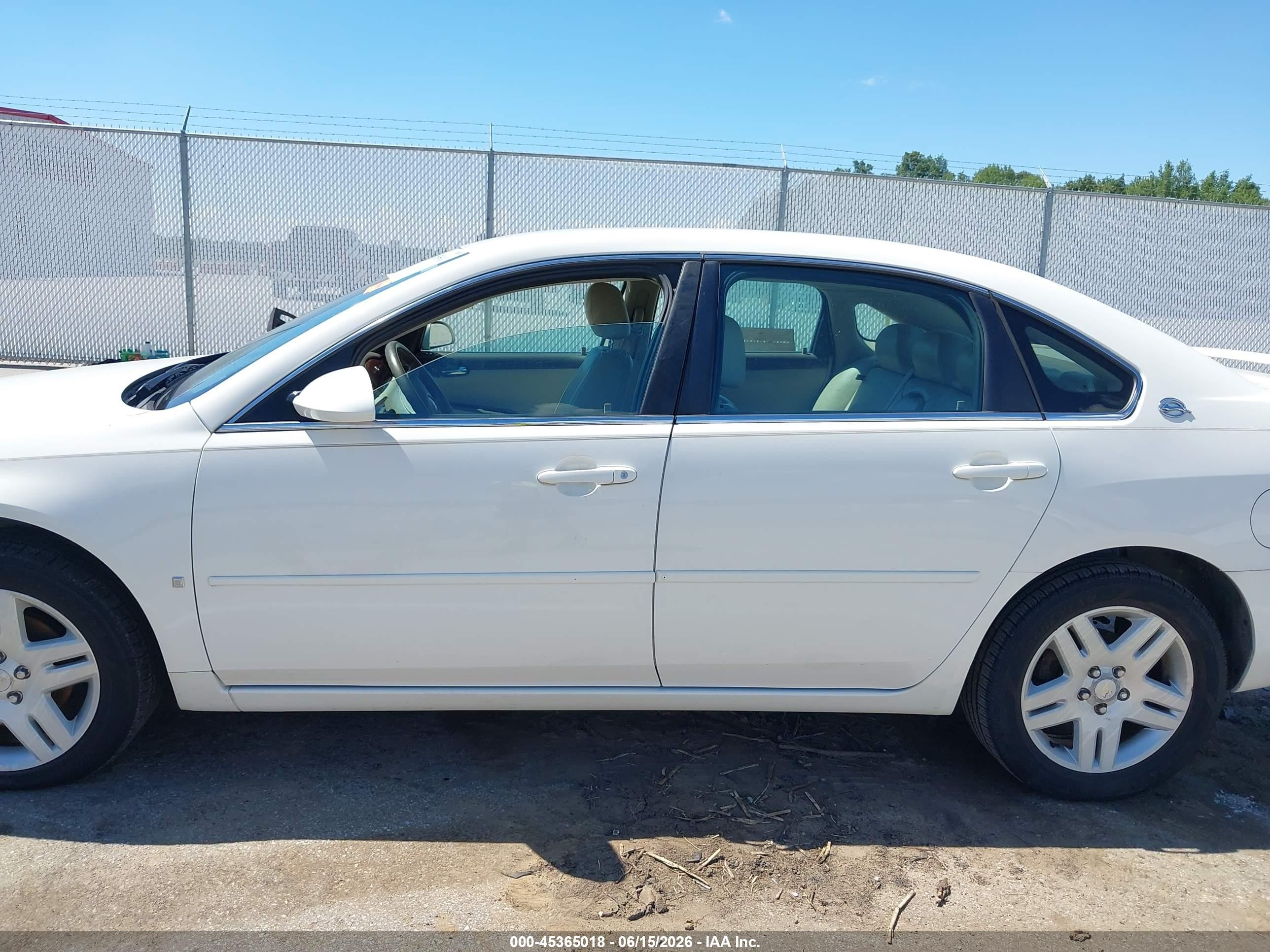 2007 Chevrolet Impala Lt White vin: 2G1WC58R979324512