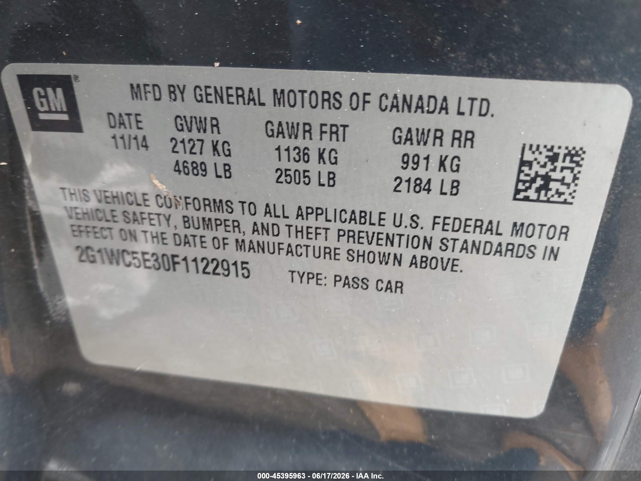 2015 Chevrolet Impala Limited Ltz Красный vin: 2G1WC5E30F1122915