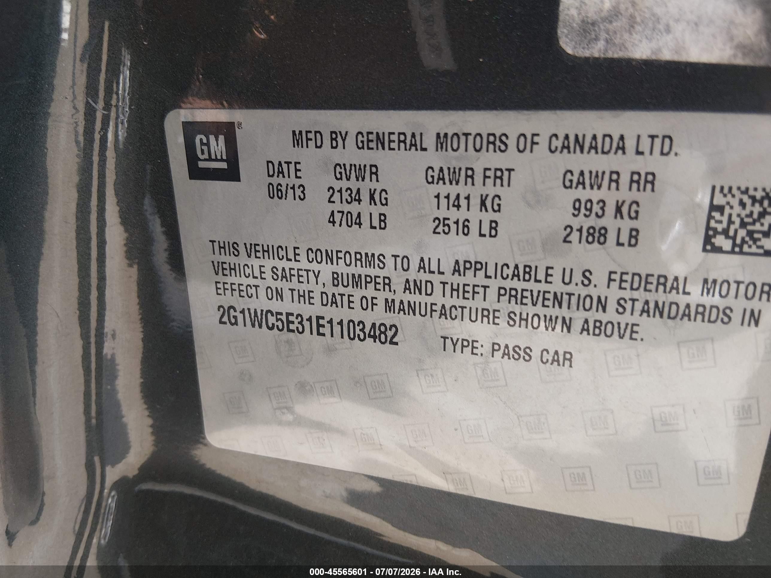 2014 Chevrolet Impala Limited Ltz Black vin: 2G1WC5E31E1103482
