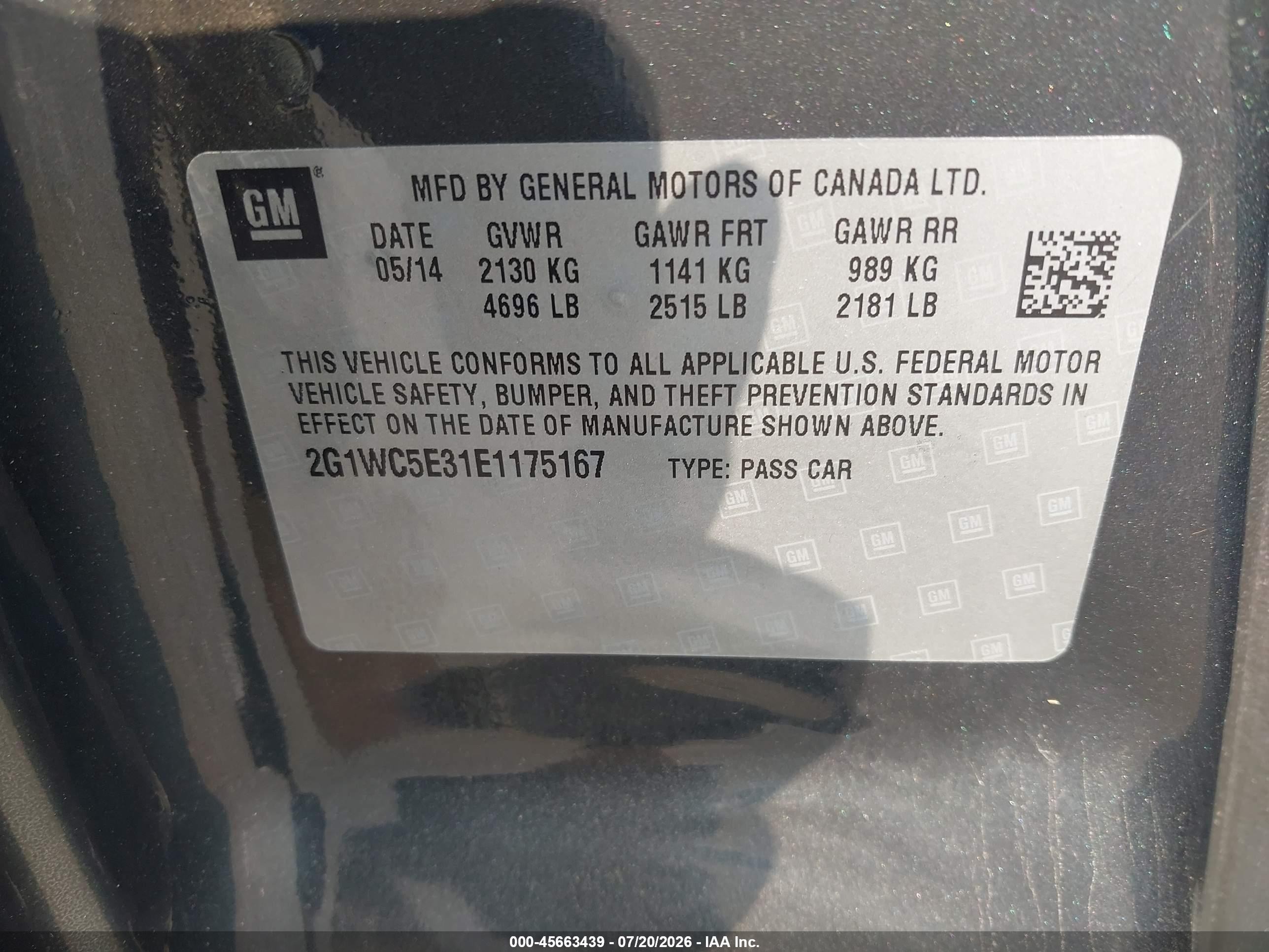 2014 Chevrolet Impala Limited Ltz Gray vin: 2G1WC5E31E1175167