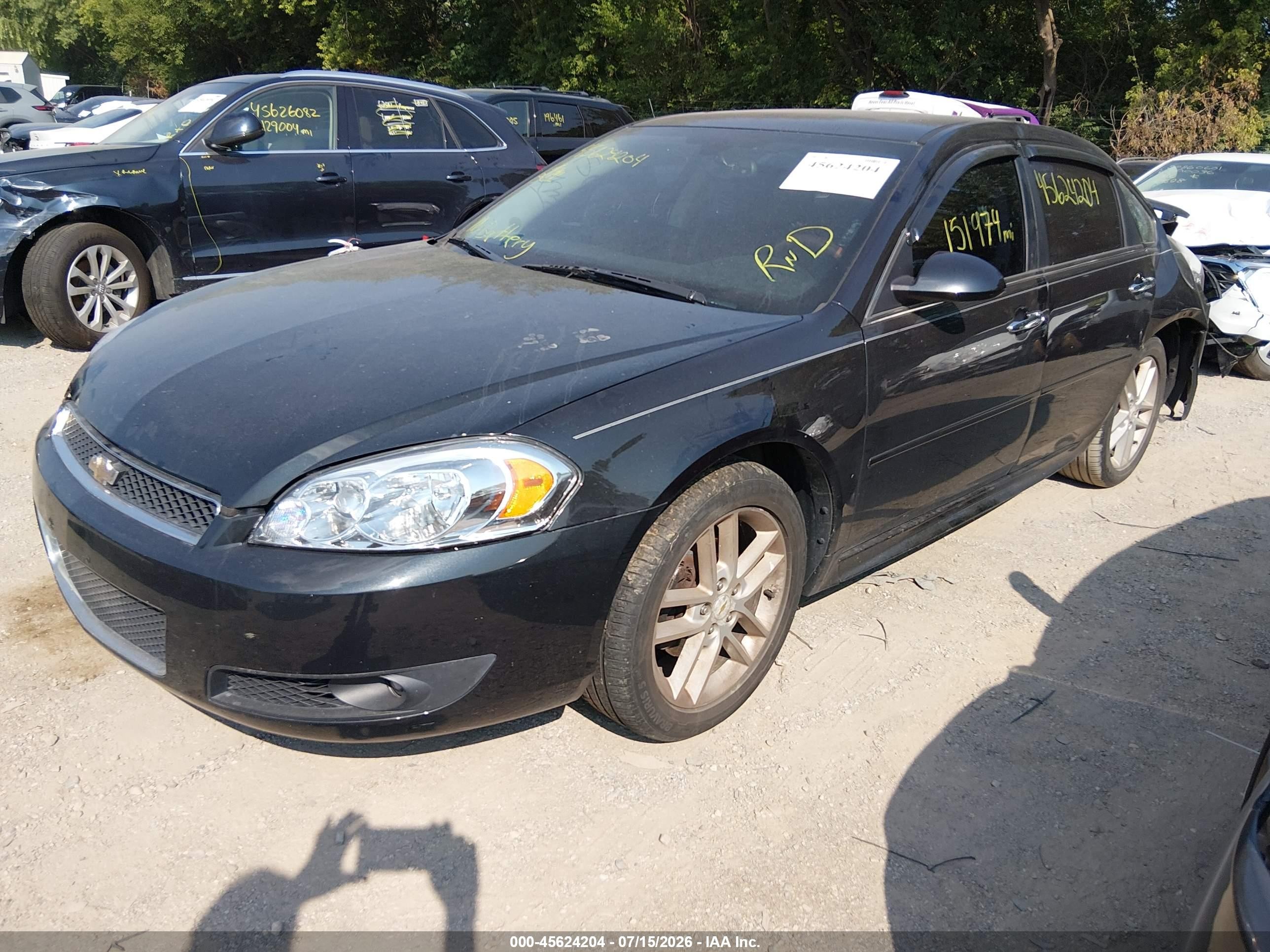 2012 Chevrolet Impala Ltz Black vin: 2G1WC5E33C1110107