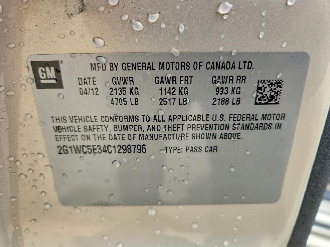 2012 Chevrolet Impala Ltz Tan vin: 2G1WC5E34C1298796
