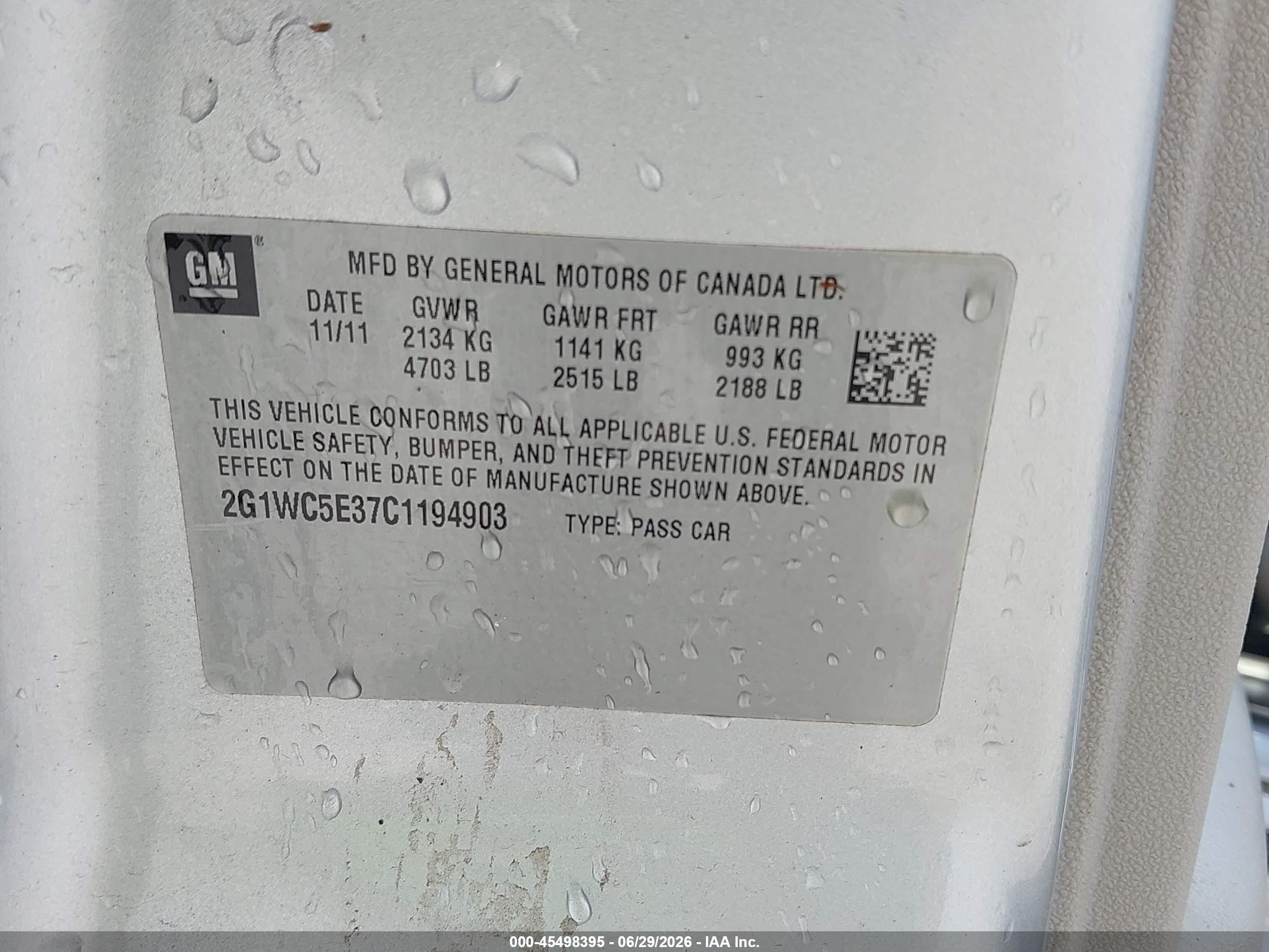 2012 Chevrolet Impala Ltz Серебряный vin: 2G1WC5E37C1194903