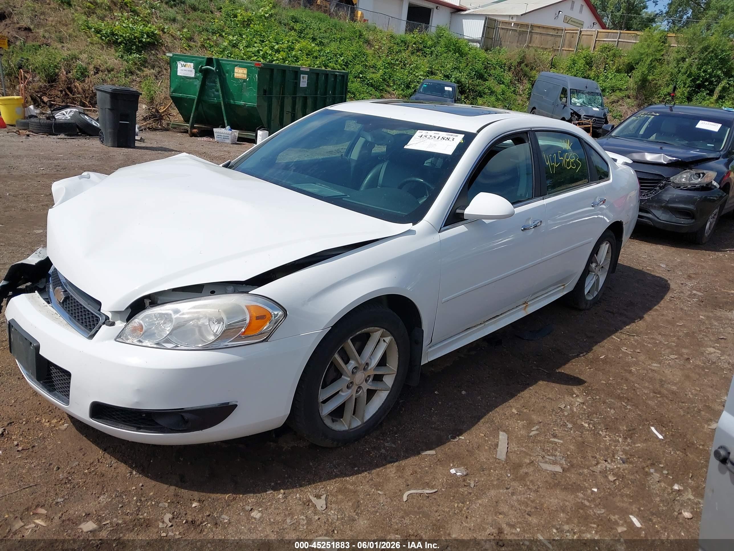 2012 Chevrolet Impala Ltz White vin: 2G1WC5E38C1195624