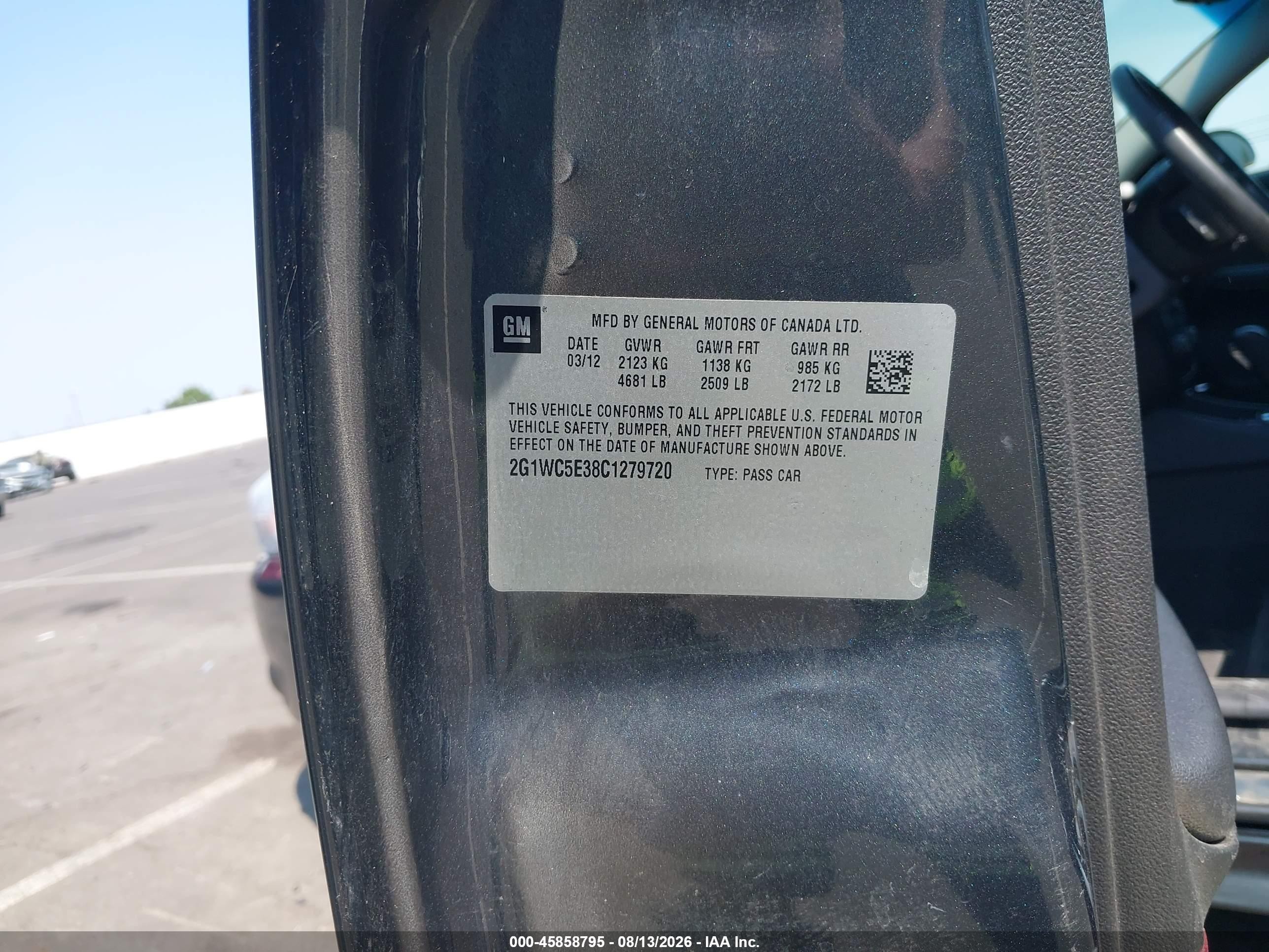 2012 Chevrolet Impala Ltz Серый vin: 2G1WC5E38C1279720