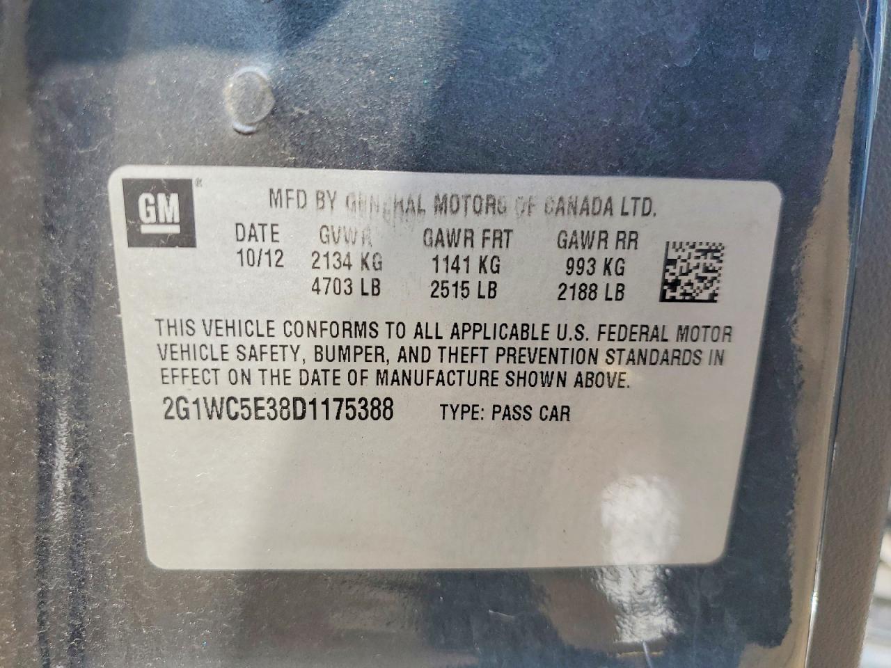 2013 Chevrolet Impala Ltz Gray vin: 2G1WC5E38D1175388