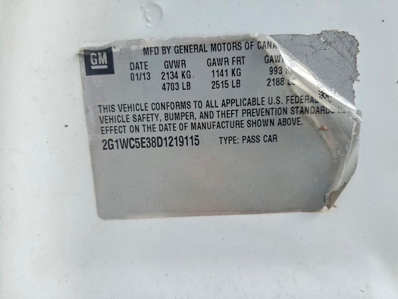 2013 Chevrolet Impala Ltz Белый vin: 2G1WC5E38D1219115