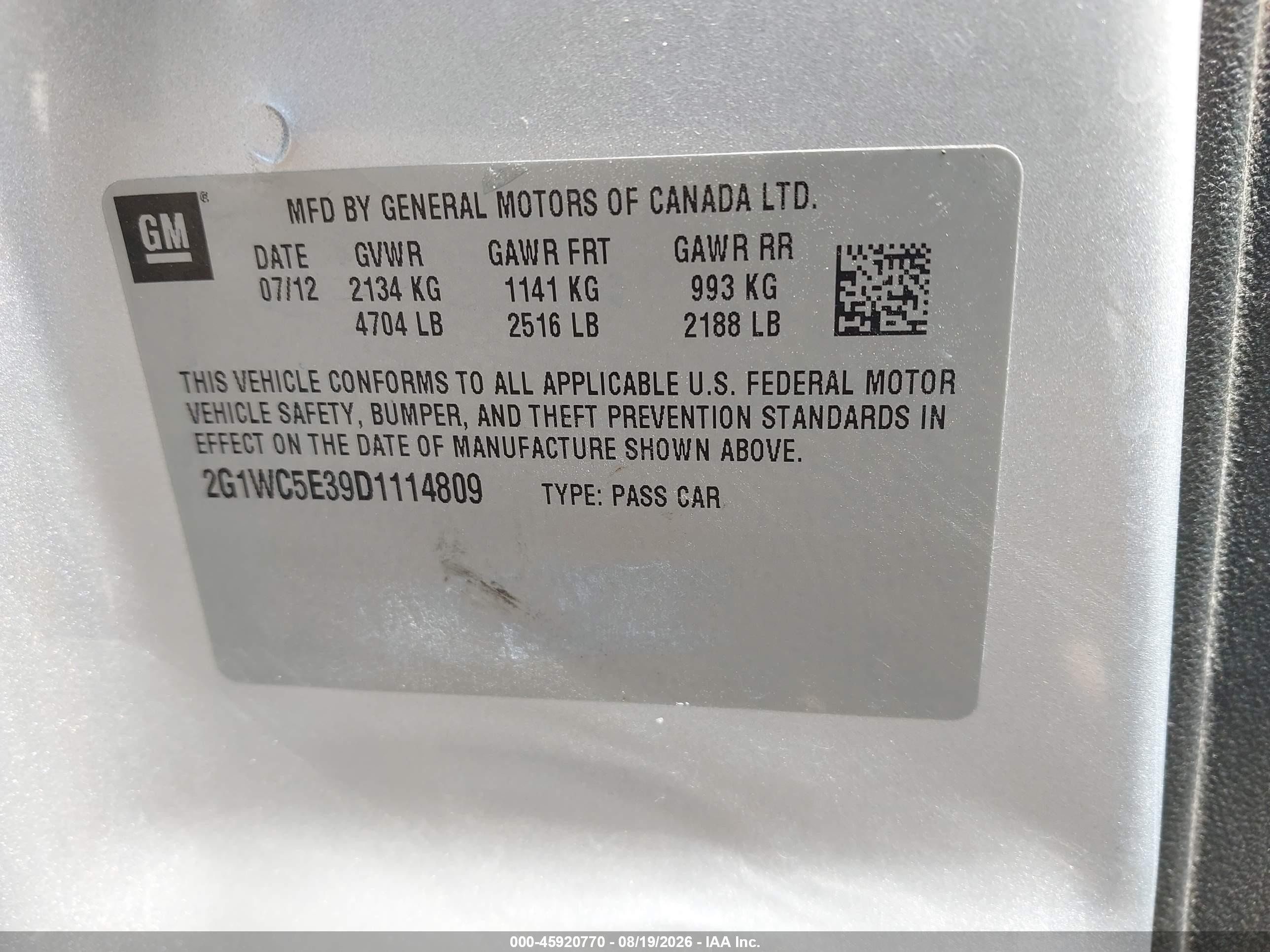 2013 Chevrolet Impala Ltz Silver vin: 2G1WC5E39D1114809