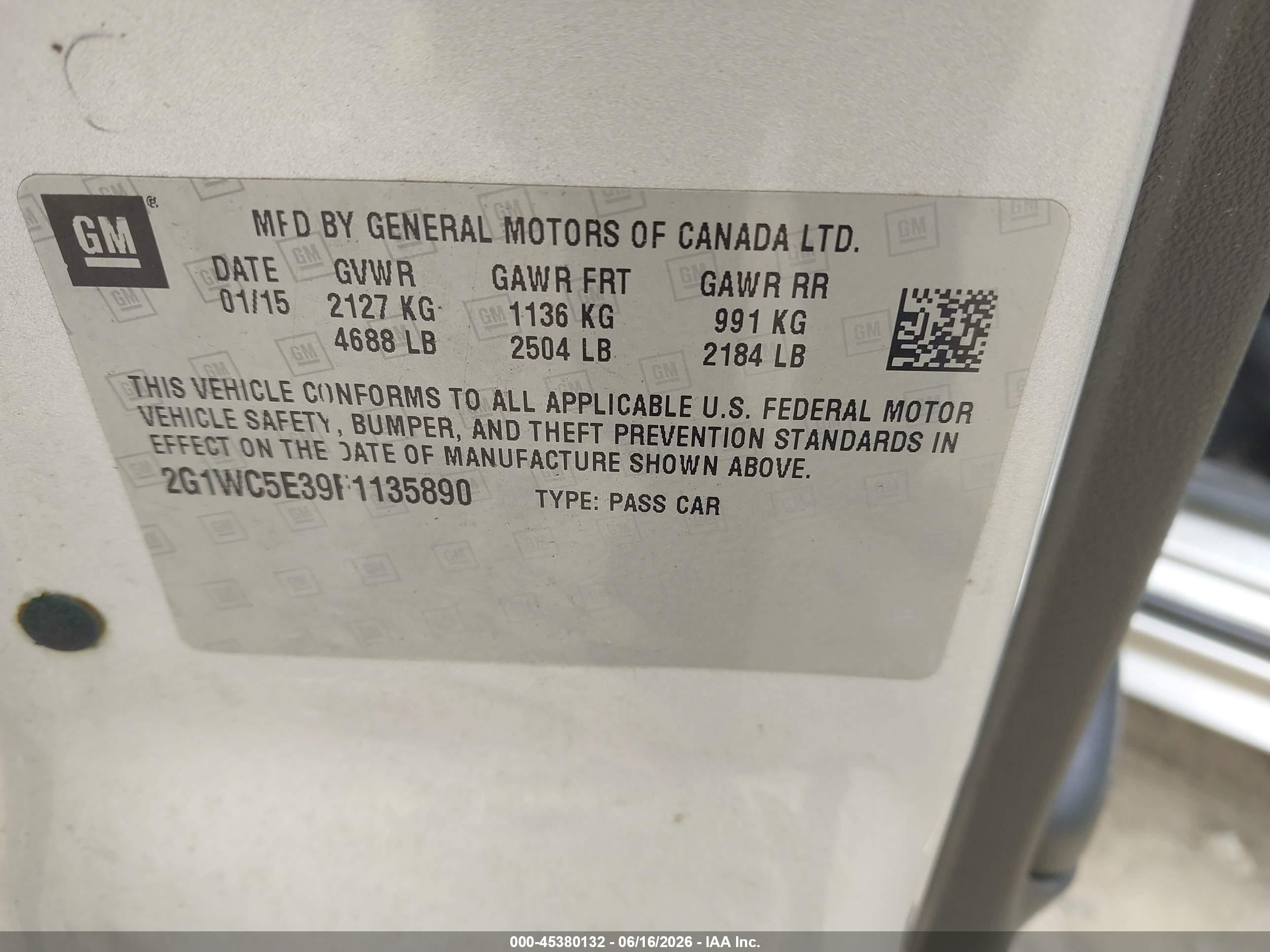 2015 Chevrolet Impala Limited Ltz Silver vin: 2G1WC5E39F1135890