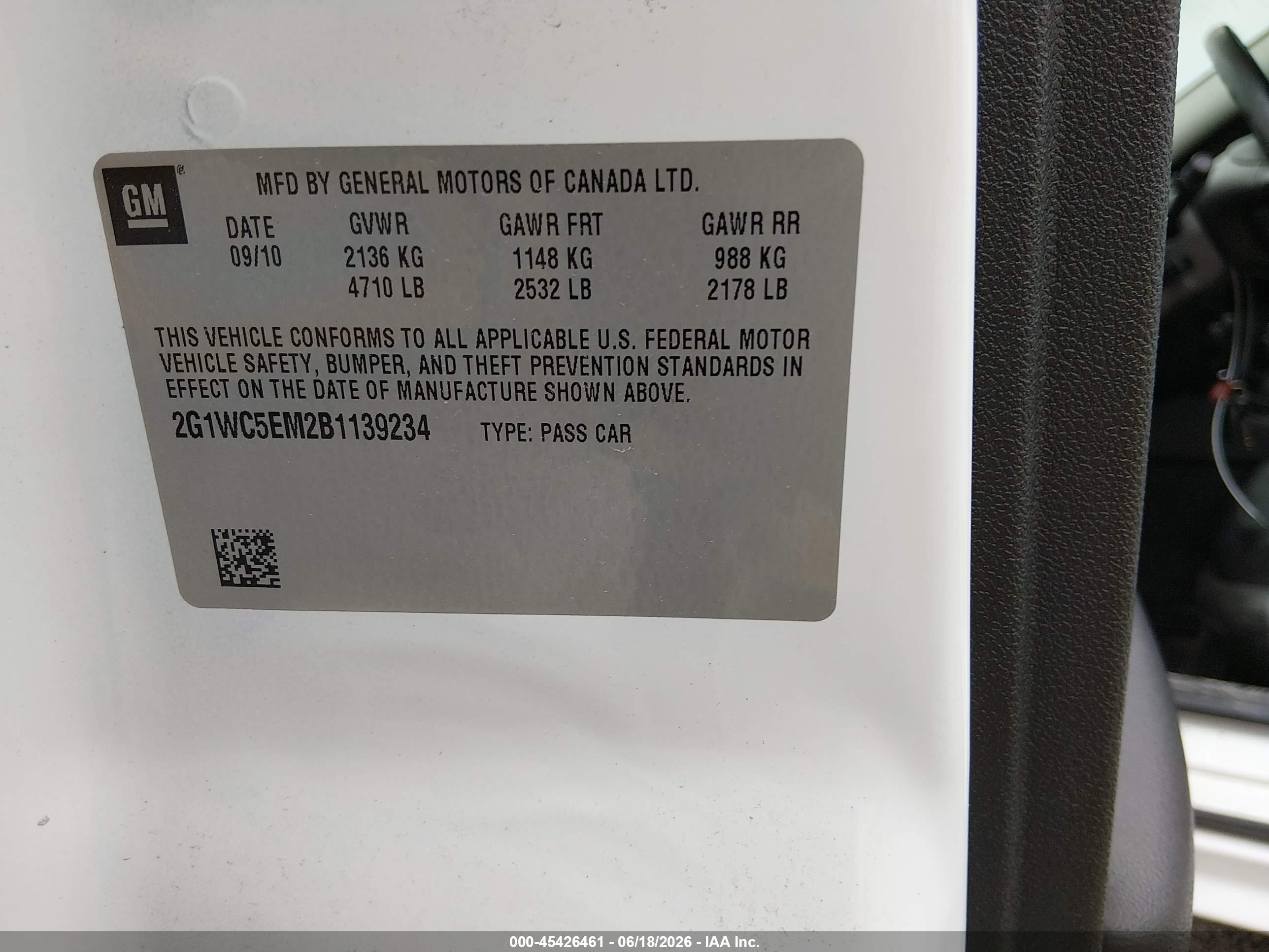 2011 Chevrolet Impala Ltz White vin: 2G1WC5EM2B1139234
