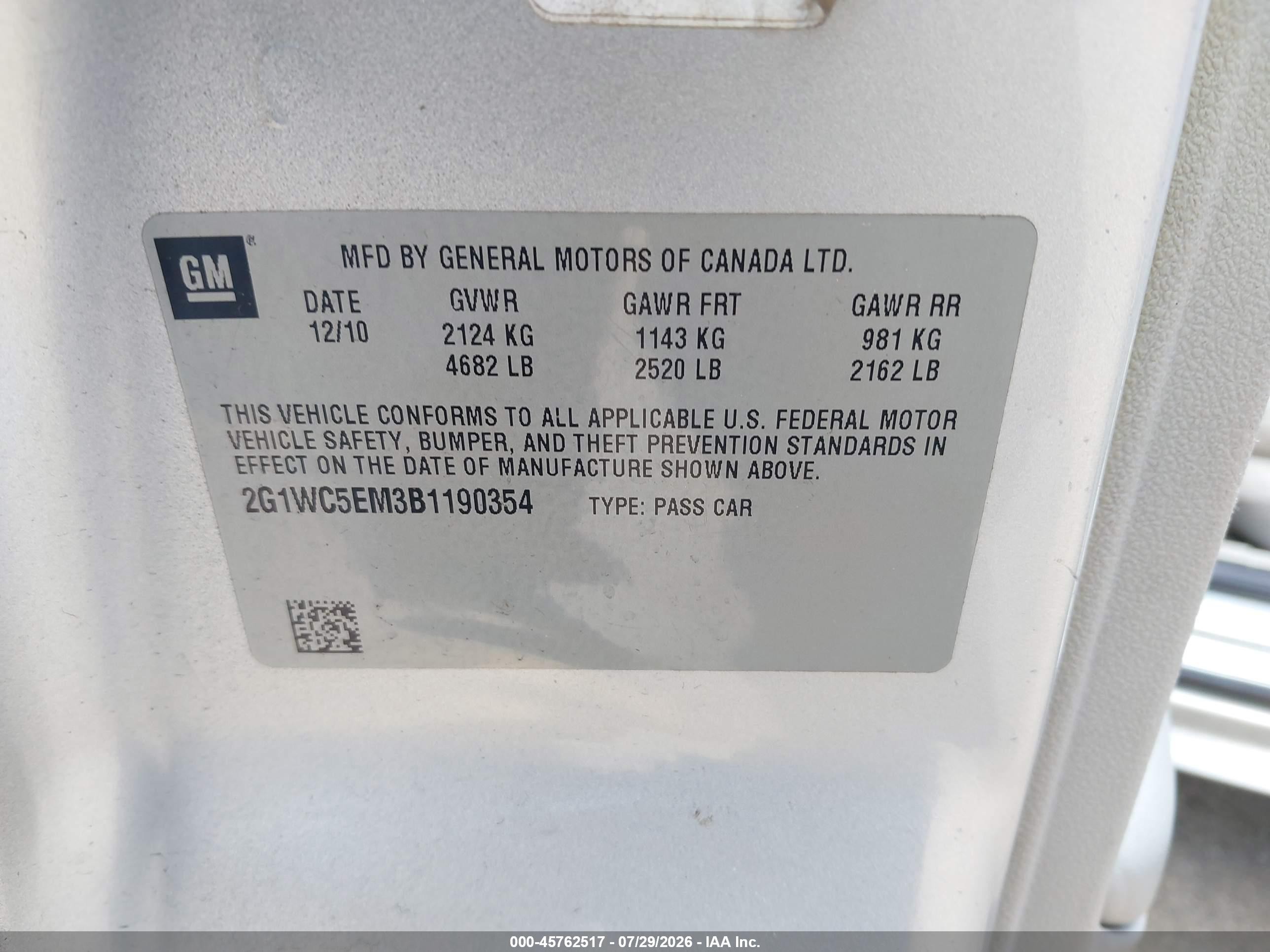 2011 Chevrolet Impala Ltz Silver vin: 2G1WC5EM3B1190354