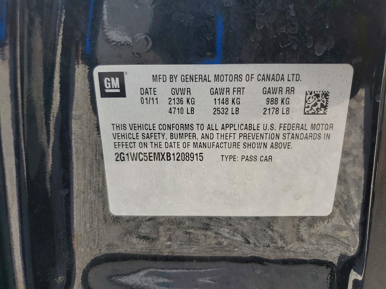 2011 Chevrolet Impala Ltz Black vin: 2G1WC5EMXB1208915