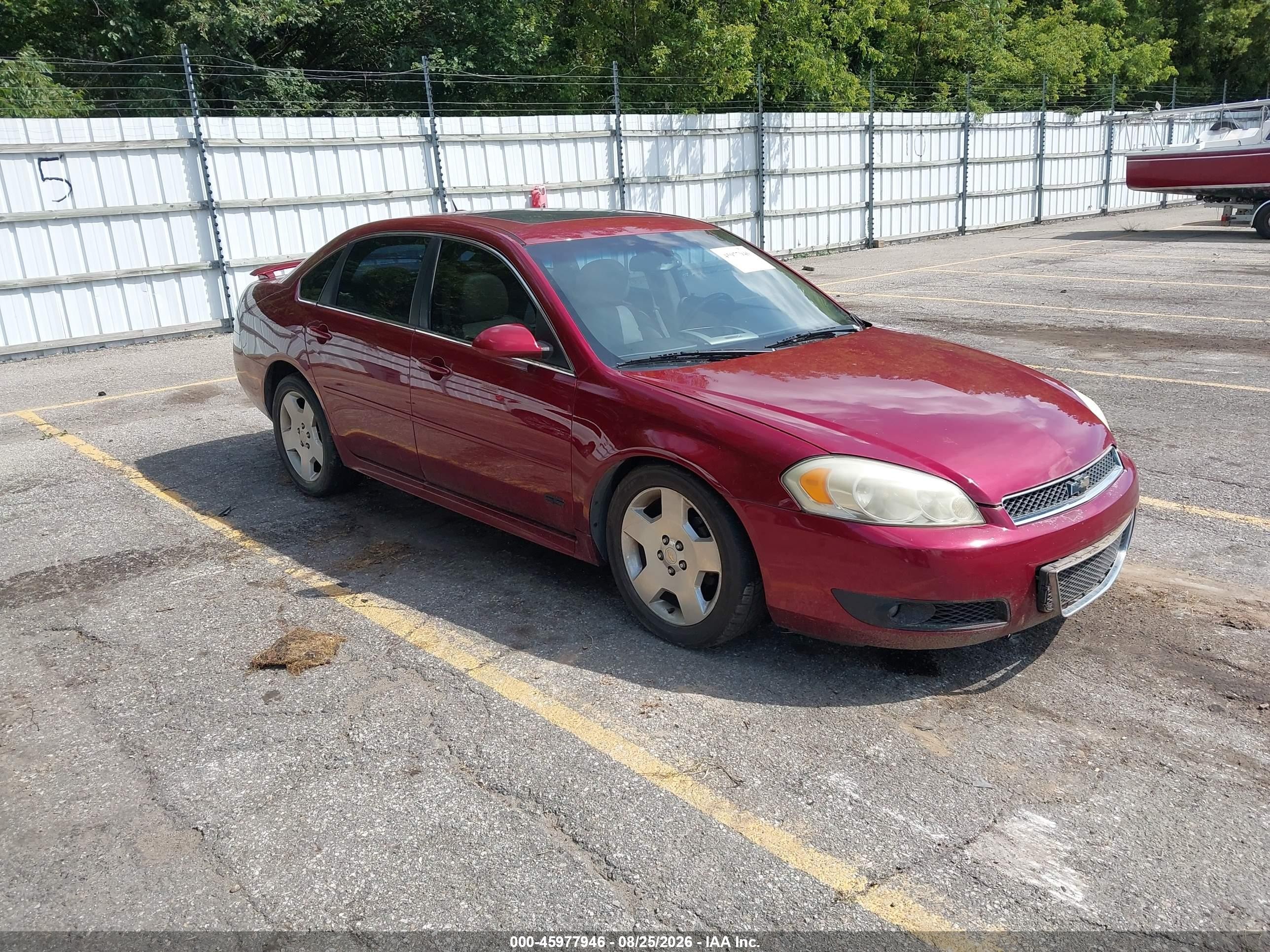 2009 Chevrolet Impala Ss Burgundy vin: 2G1WD57C291167546