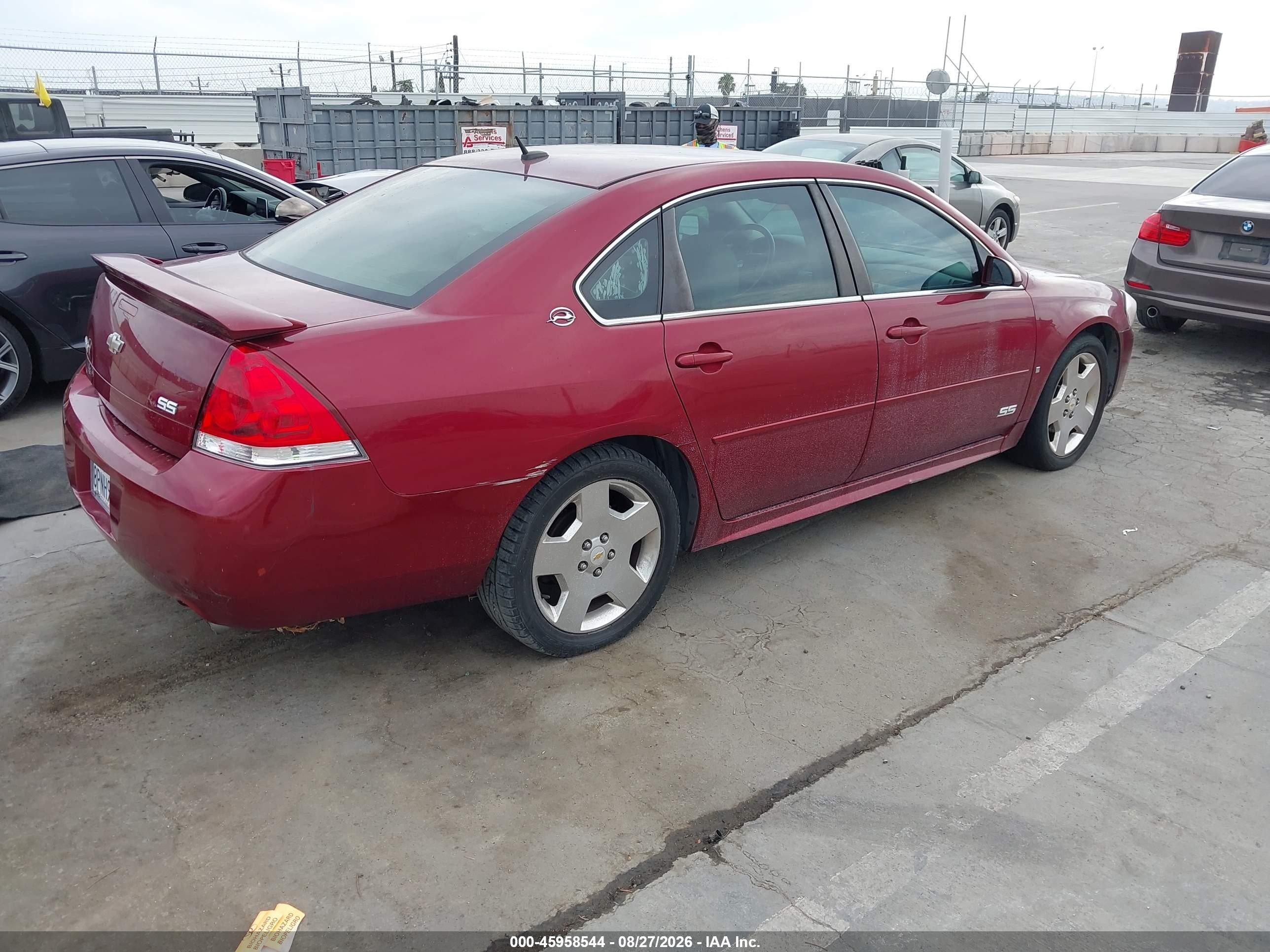 2009 Chevrolet Impala Ss Red vin: 2G1WD57C391188261
