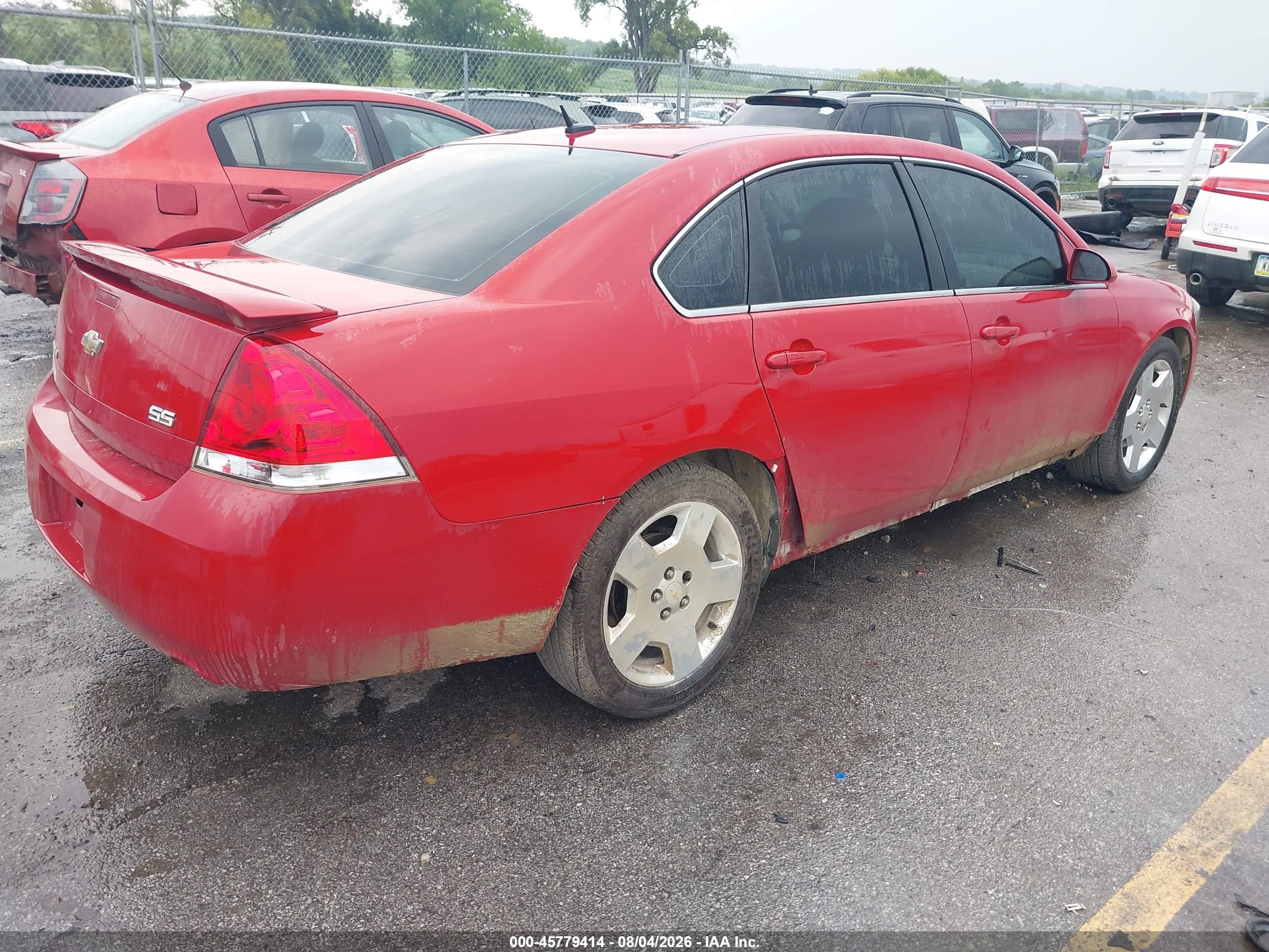 2008 Chevrolet Impala Ss Red vin: 2G1WD58C081353065