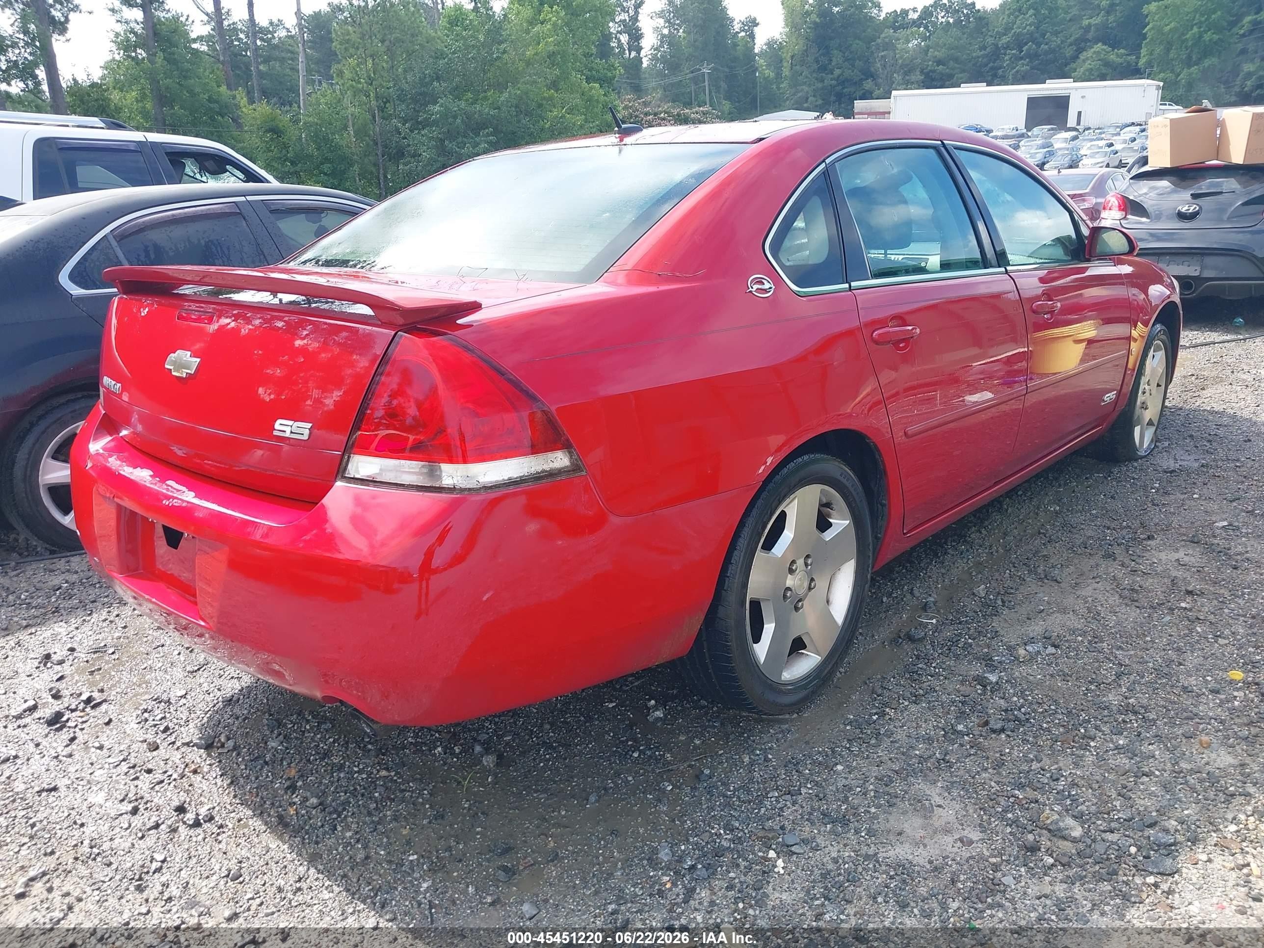 2008 Chevrolet Impala Ss Red vin: 2G1WD58C089146774
