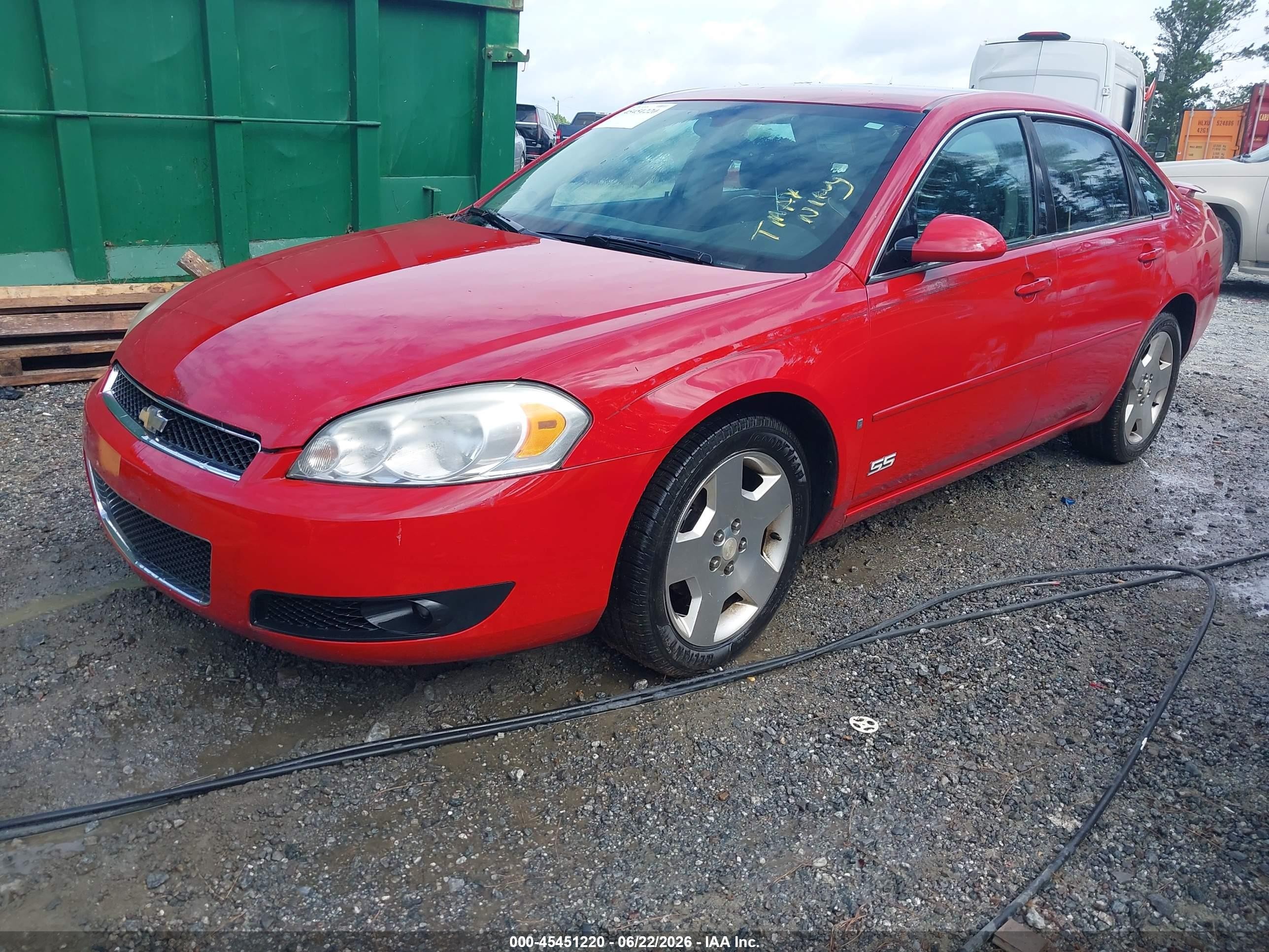2008 Chevrolet Impala Ss Red vin: 2G1WD58C089146774
