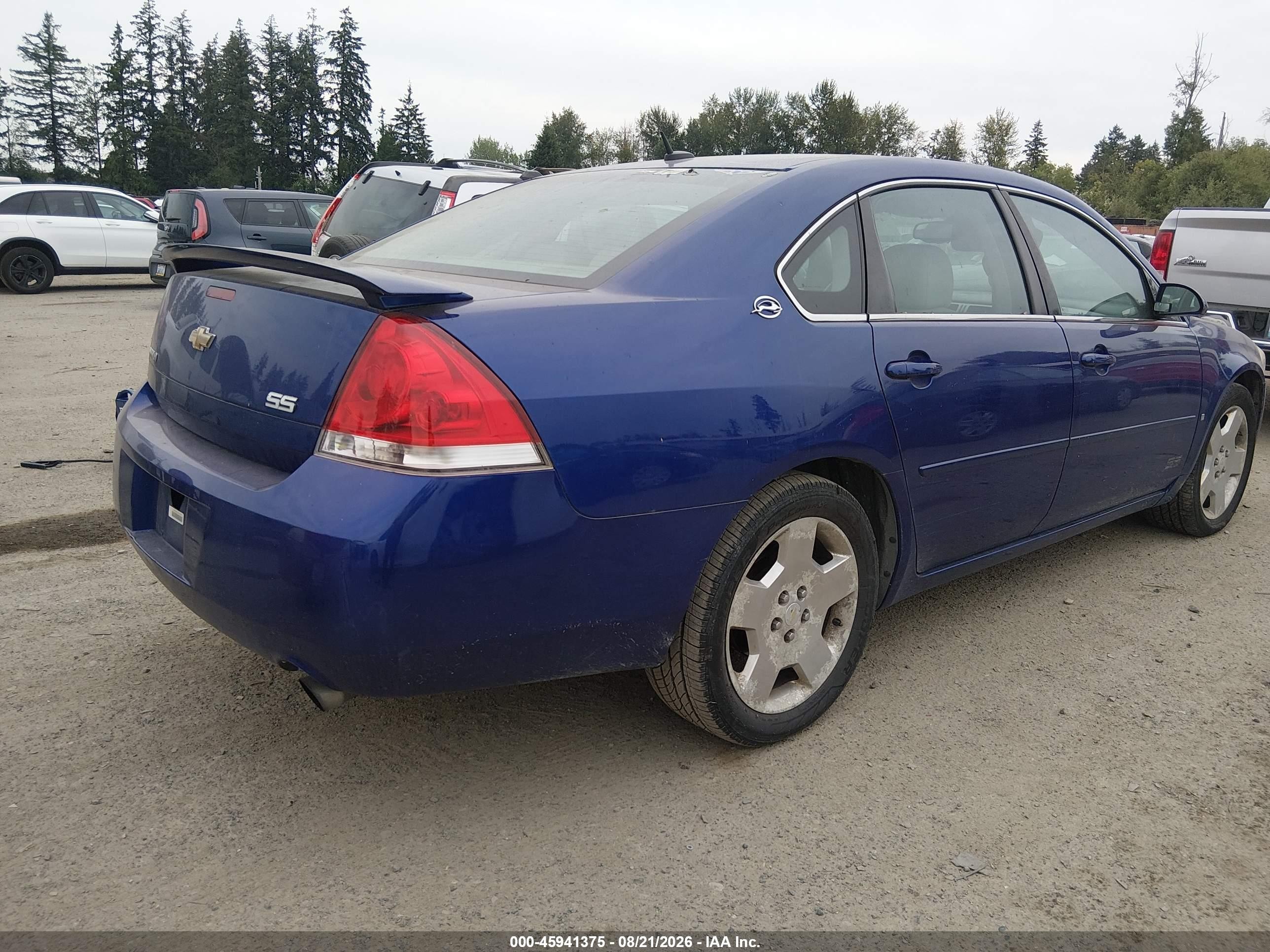2006 Chevrolet Impala Ss Blue vin: 2G1WD58C169364476