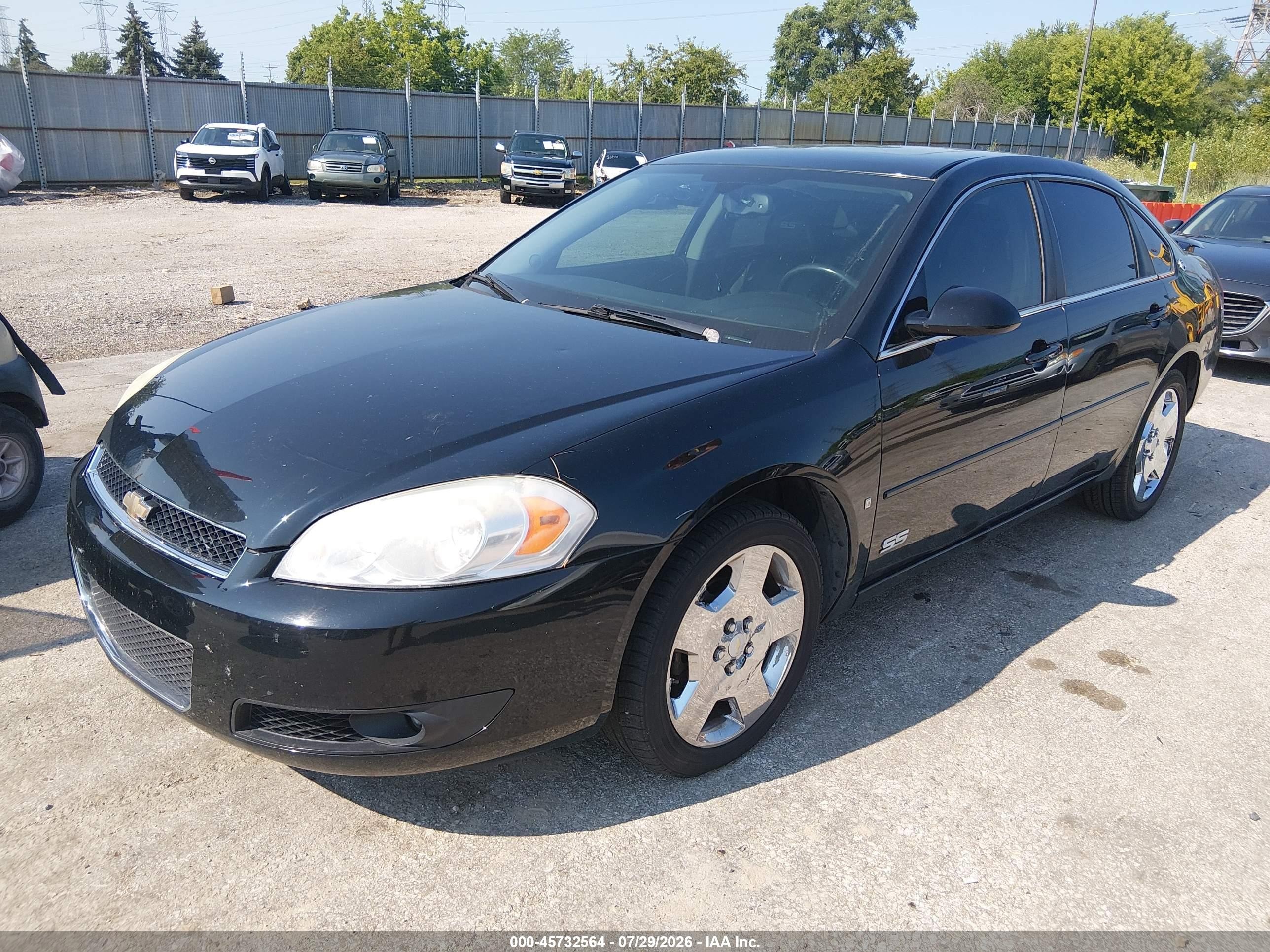 2008 Chevrolet Impala Ss Black vin: 2G1WD58C189244843