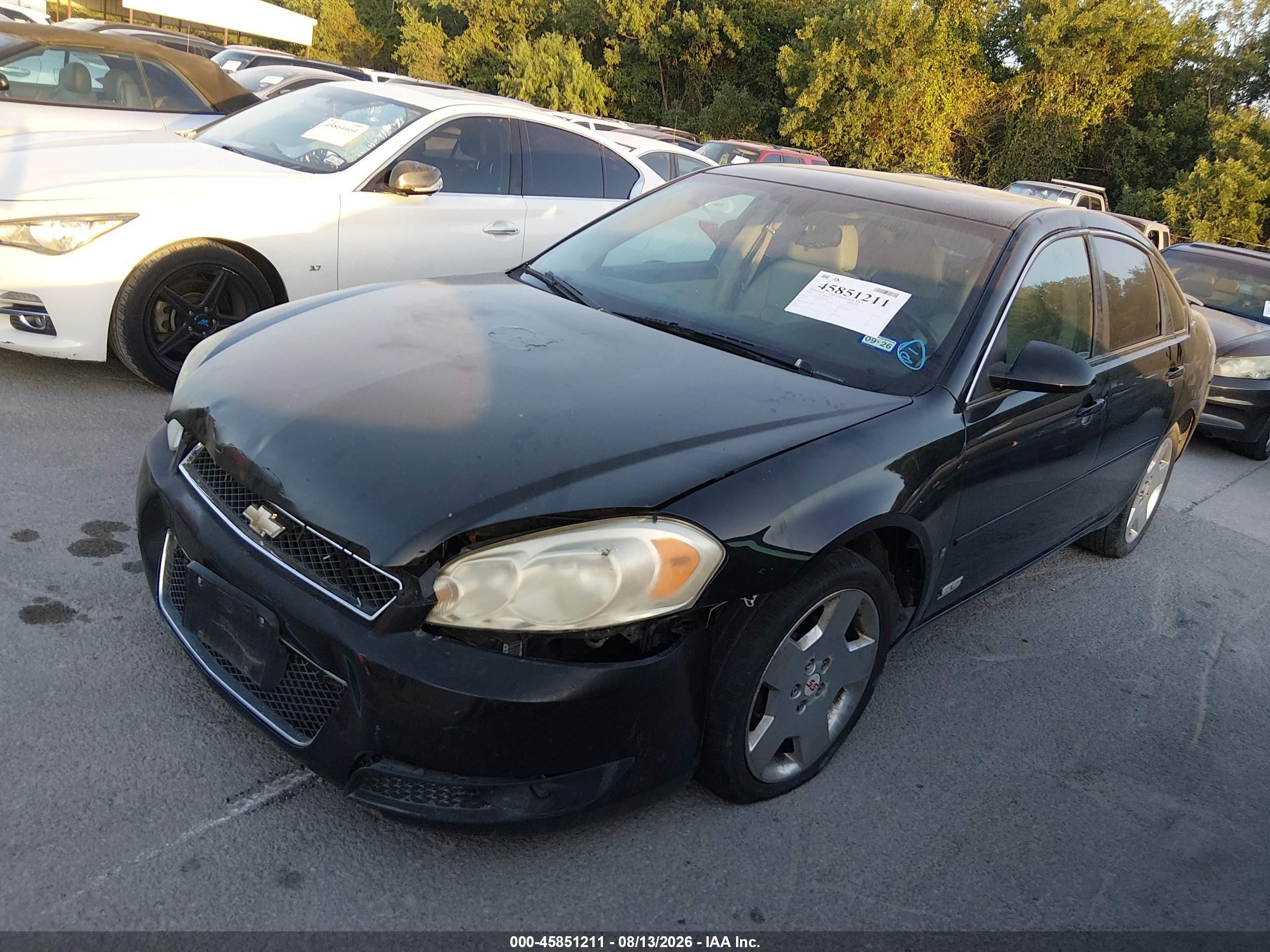 2006 Chevrolet Impala Ss Black vin: 2G1WD58C269198856