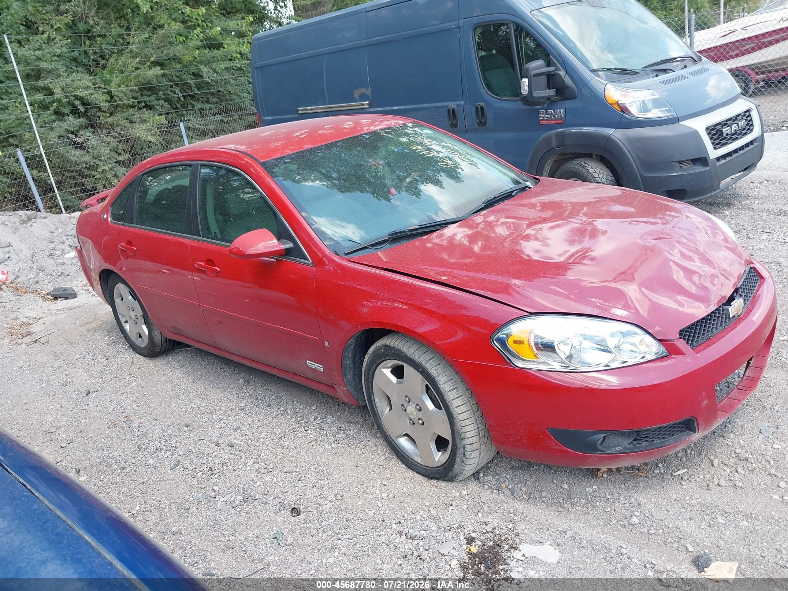 2008 Chevrolet Impala Ss Red vin: 2G1WD58C381220378