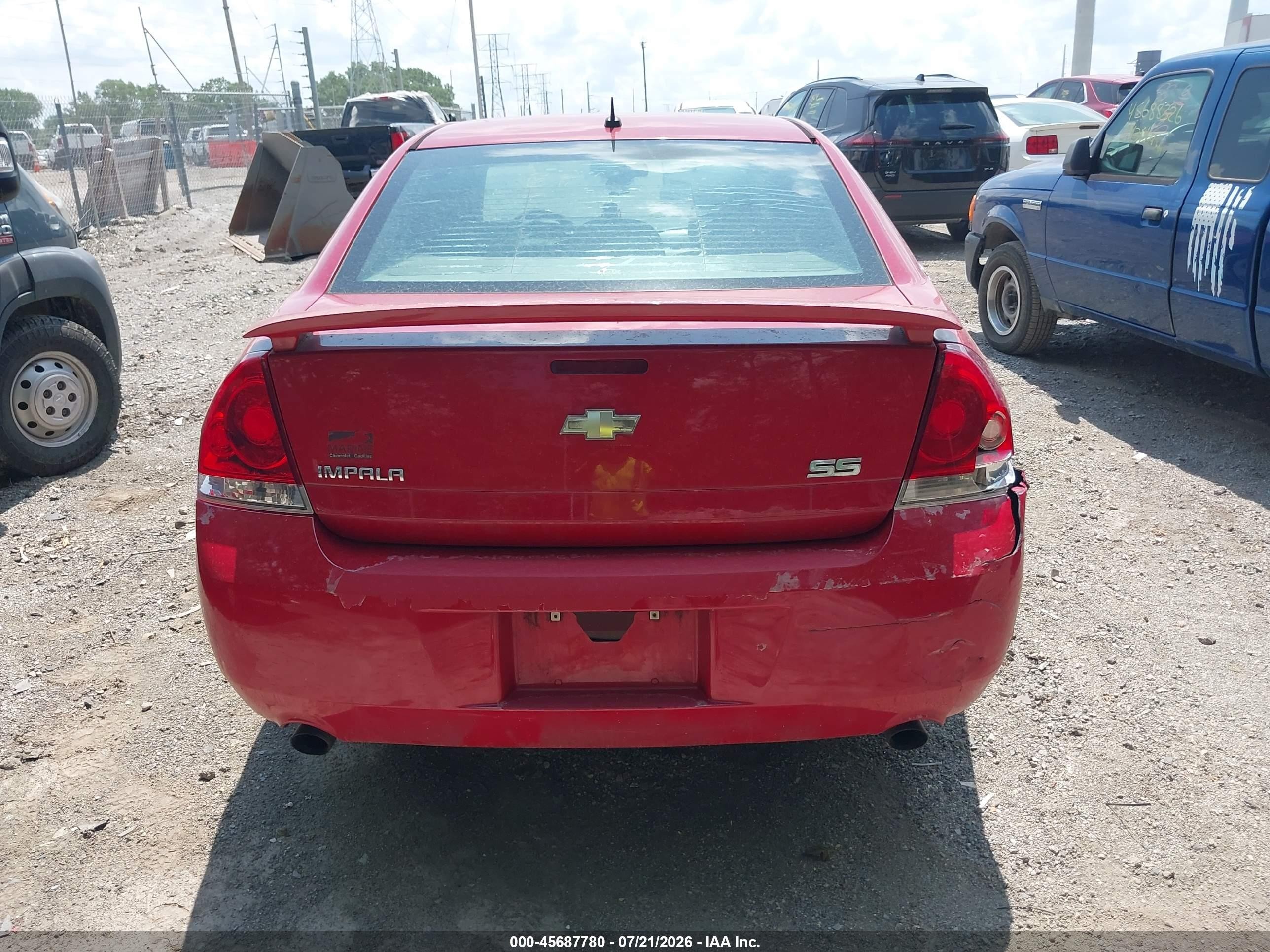 2008 Chevrolet Impala Ss Red vin: 2G1WD58C381220378