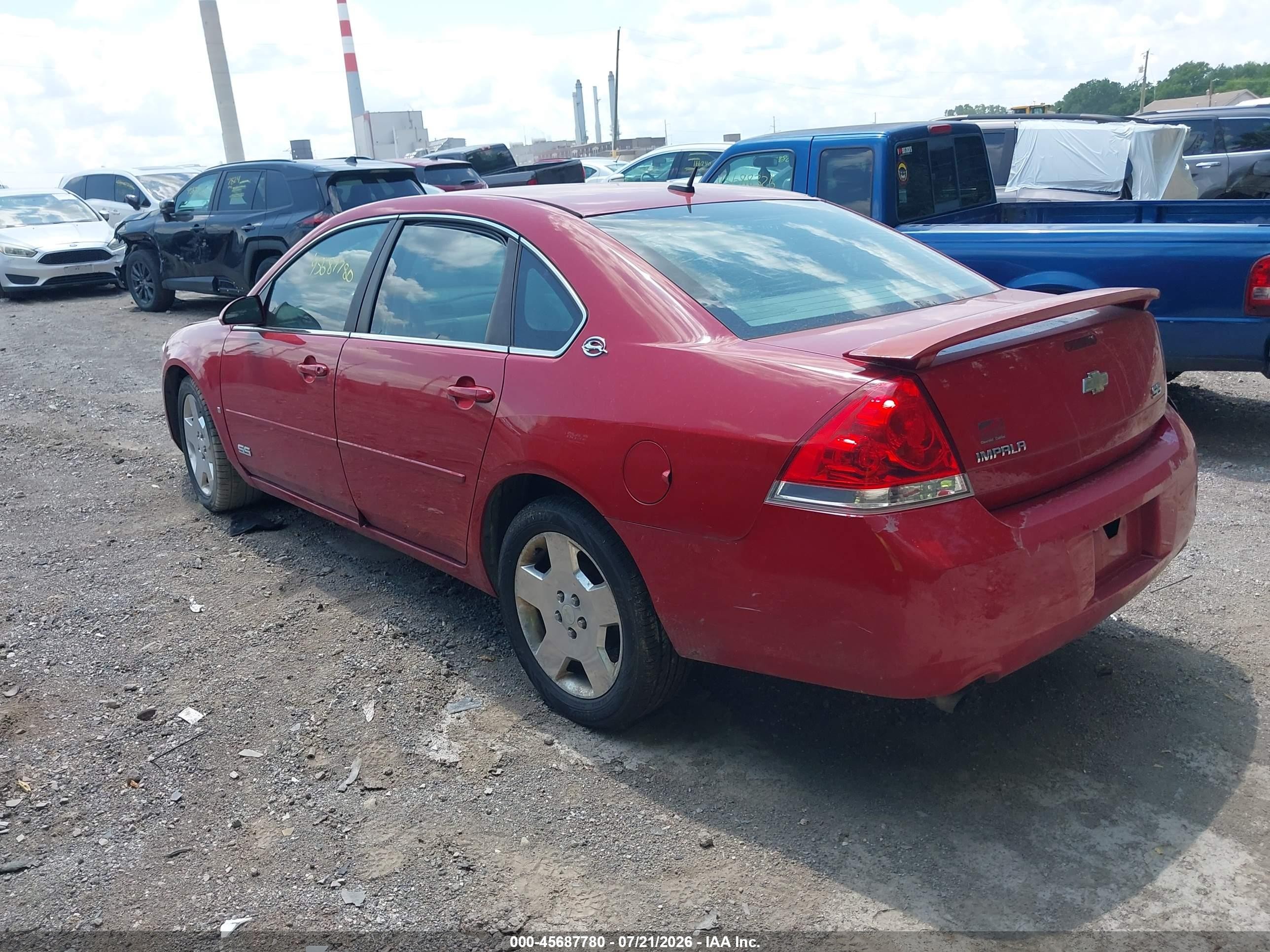 2008 Chevrolet Impala Ss Red vin: 2G1WD58C381220378
