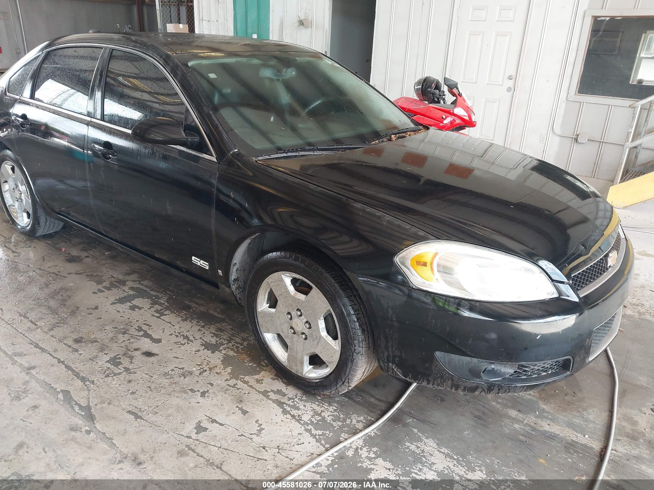 2008 Chevrolet Impala Ss Black vin: 2G1WD58C389125871