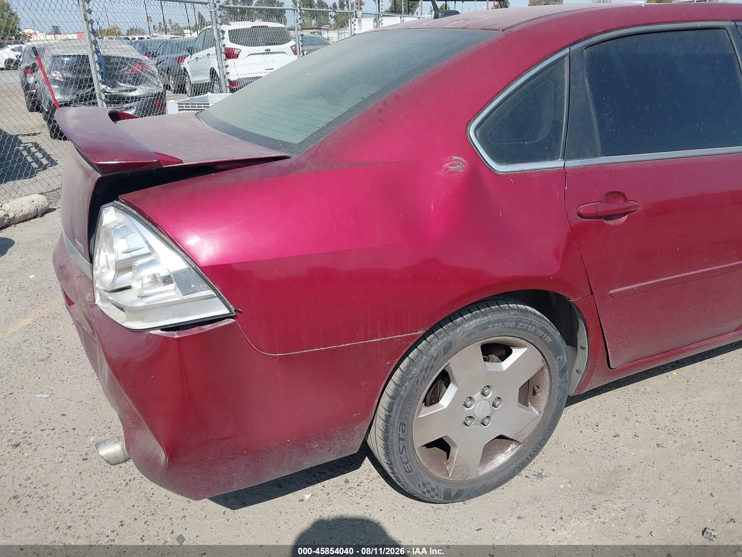 2007 Chevrolet Impala Ss Burgundy vin: 2G1WD58C479372587