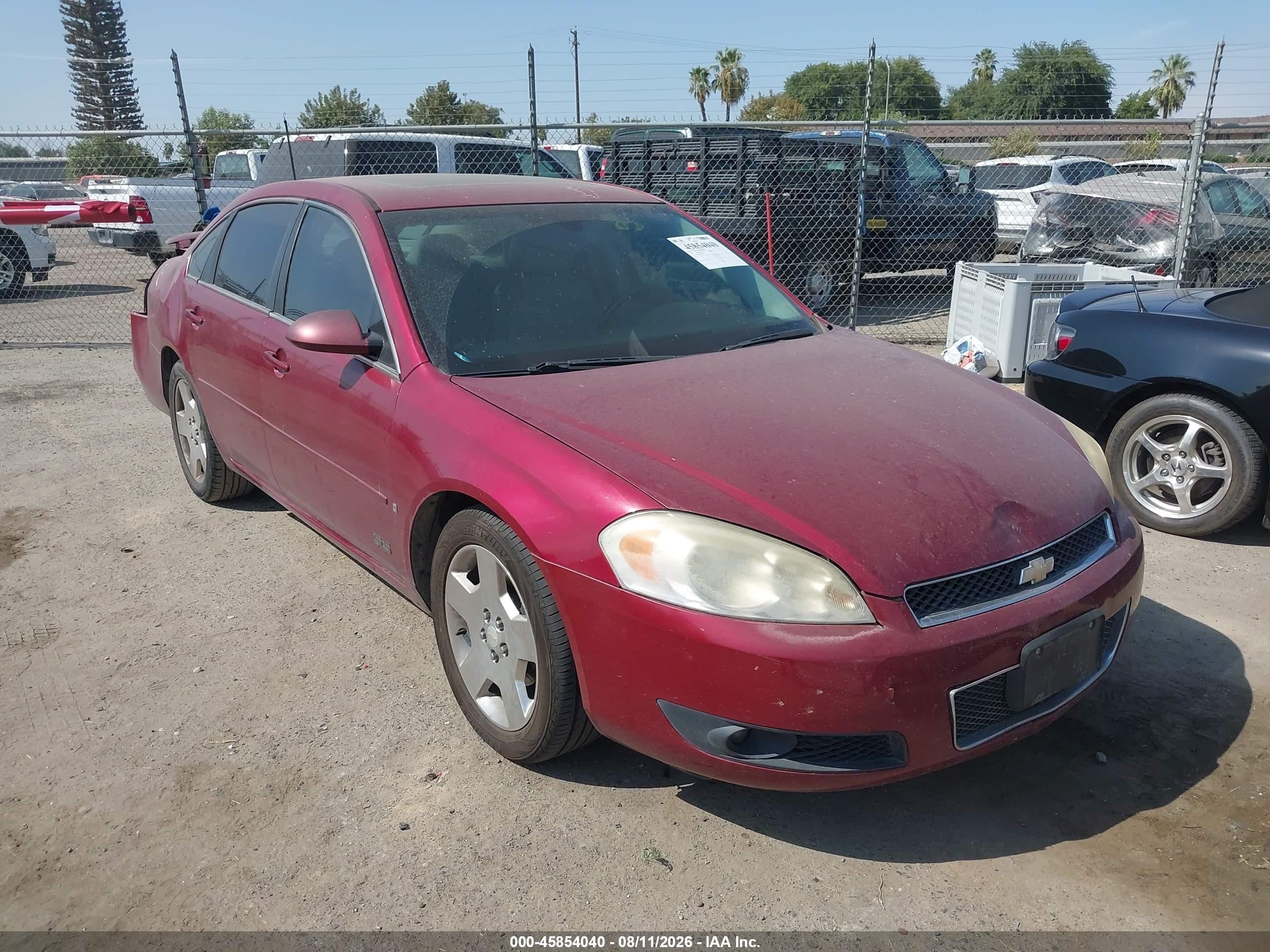 2007 Chevrolet Impala Ss Бордовый vin: 2G1WD58C479372587