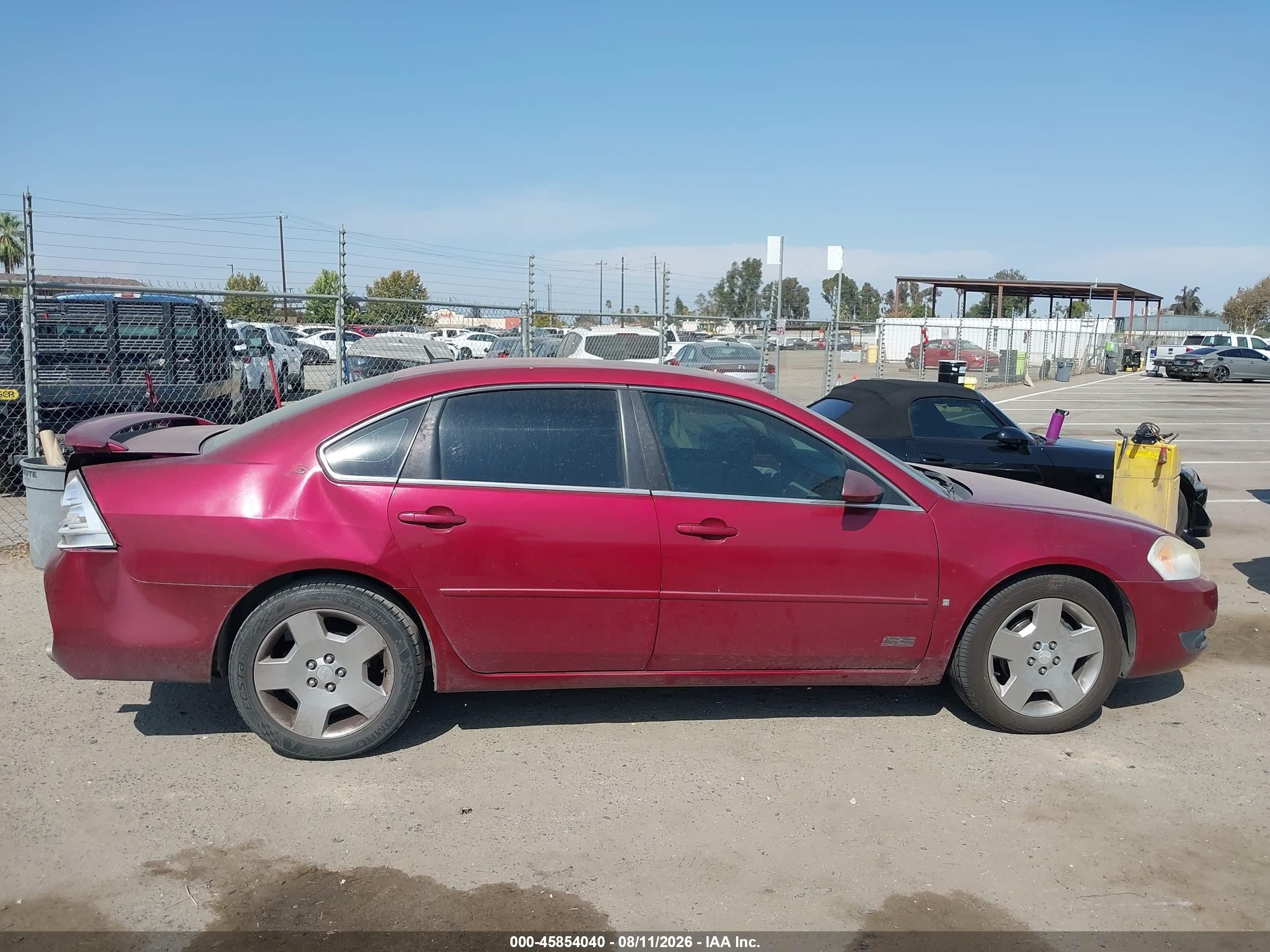 2007 Chevrolet Impala Ss Burgundy vin: 2G1WD58C479372587