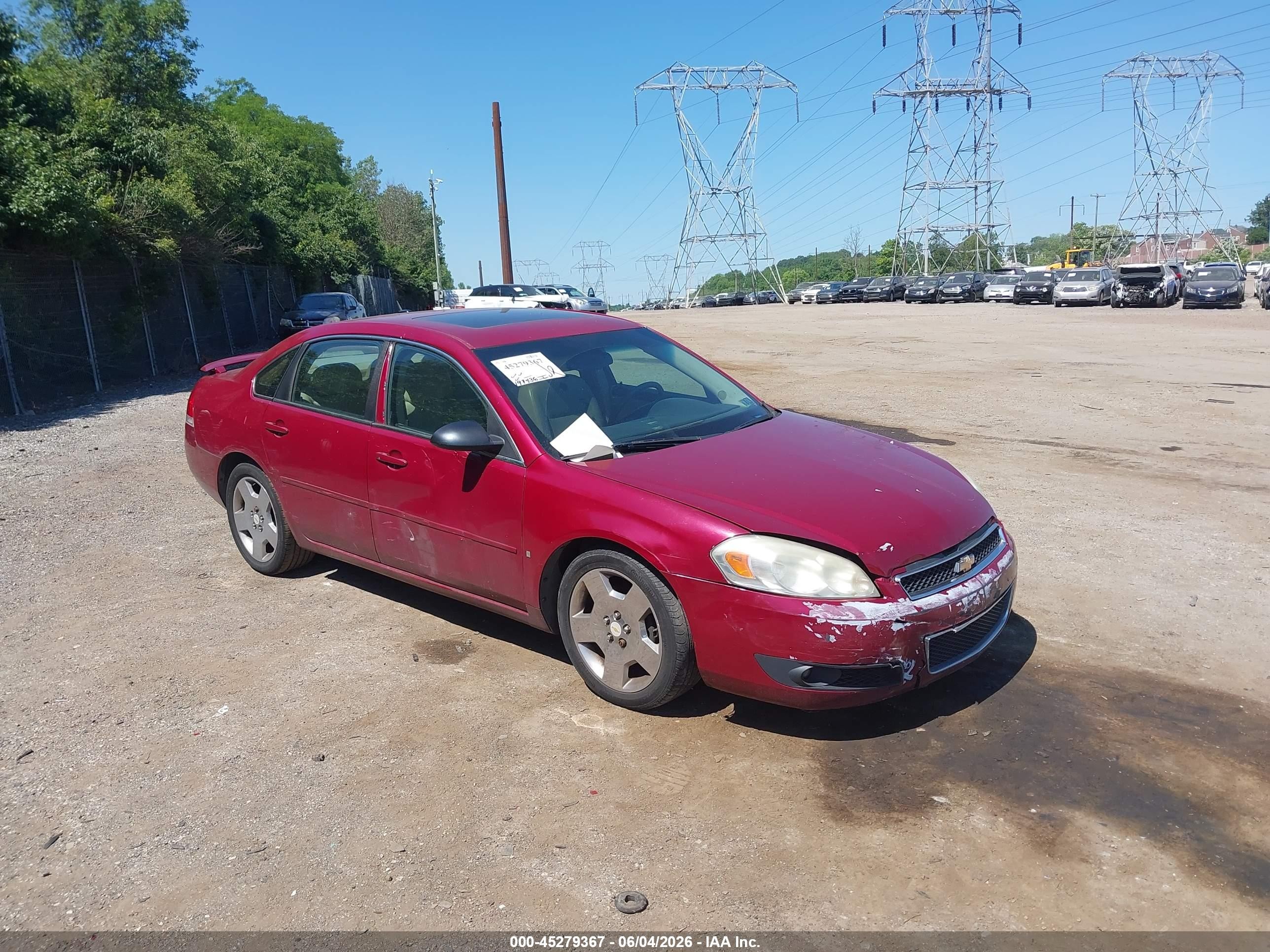 2006 Chevrolet Impala Ss Красный vin: 2G1WD58C569283822