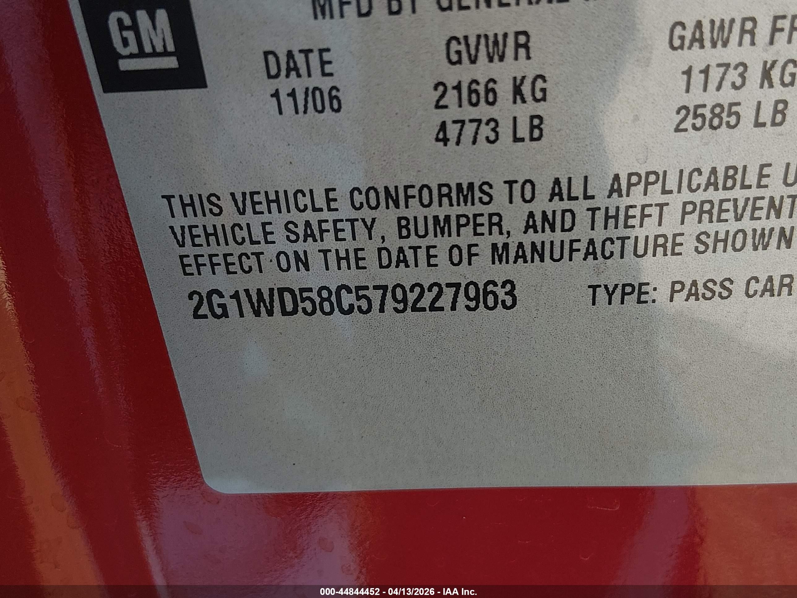 2007 Chevrolet Impala Ss Red vin: 2G1WD58C579227963