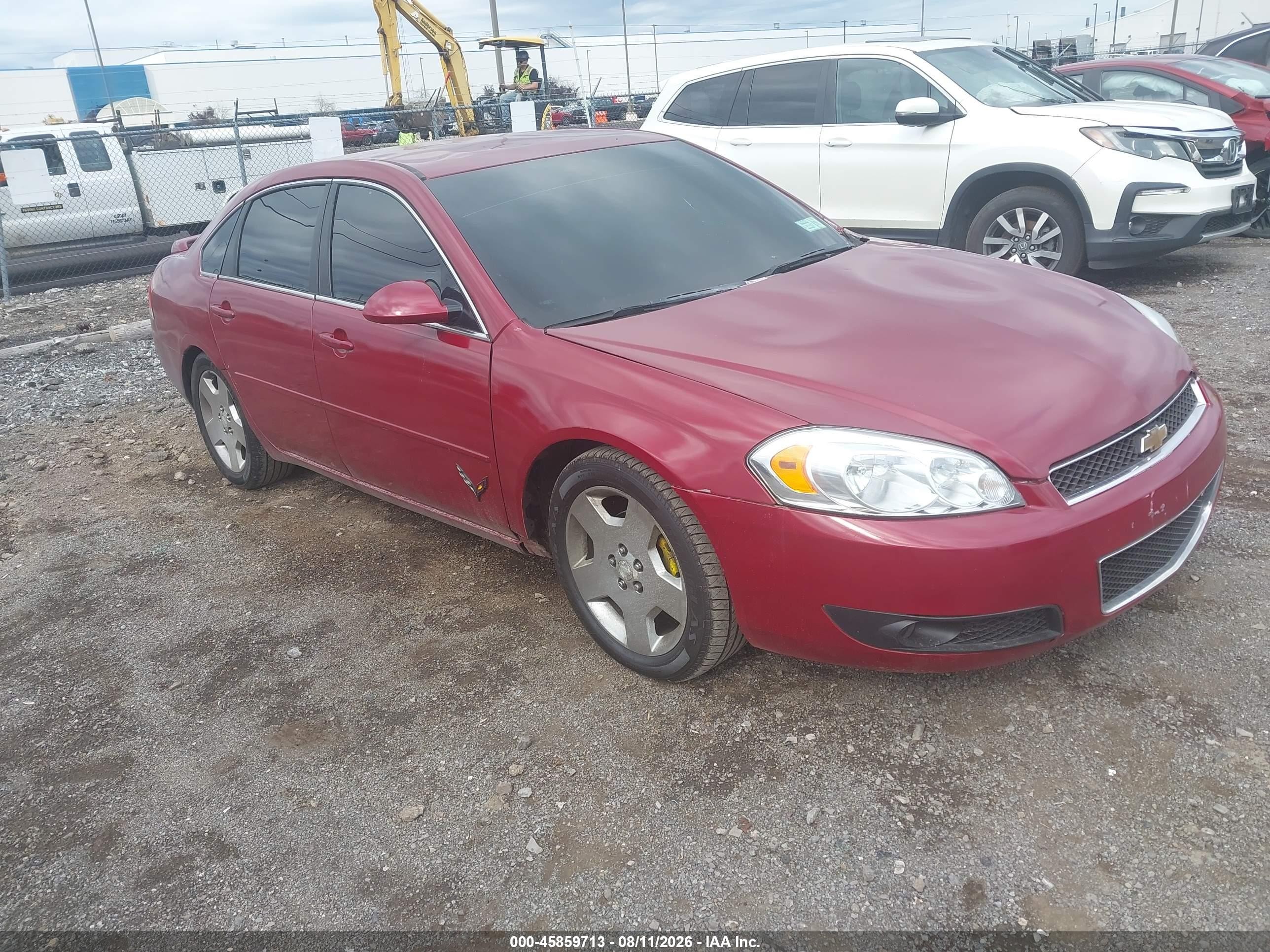 2008 Chevrolet Impala Ss Red vin: 2G1WD58C589232923