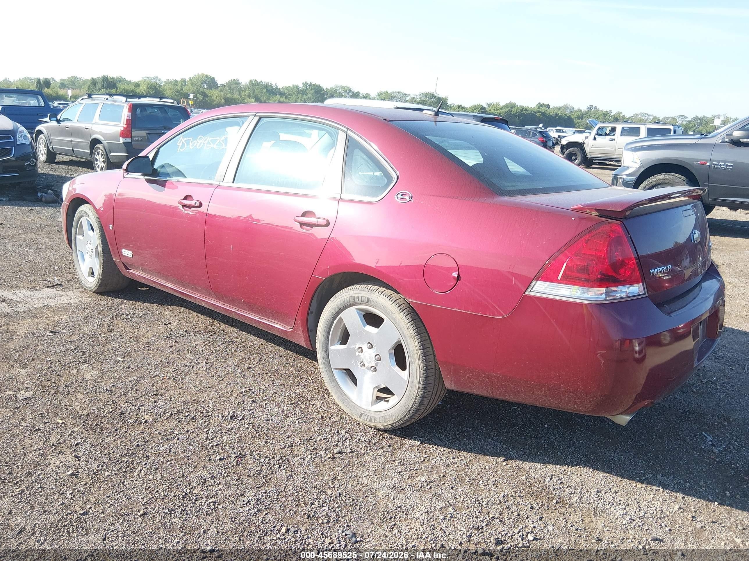 2008 Chevrolet Impala Ss Red vin: 2G1WD58C781350020