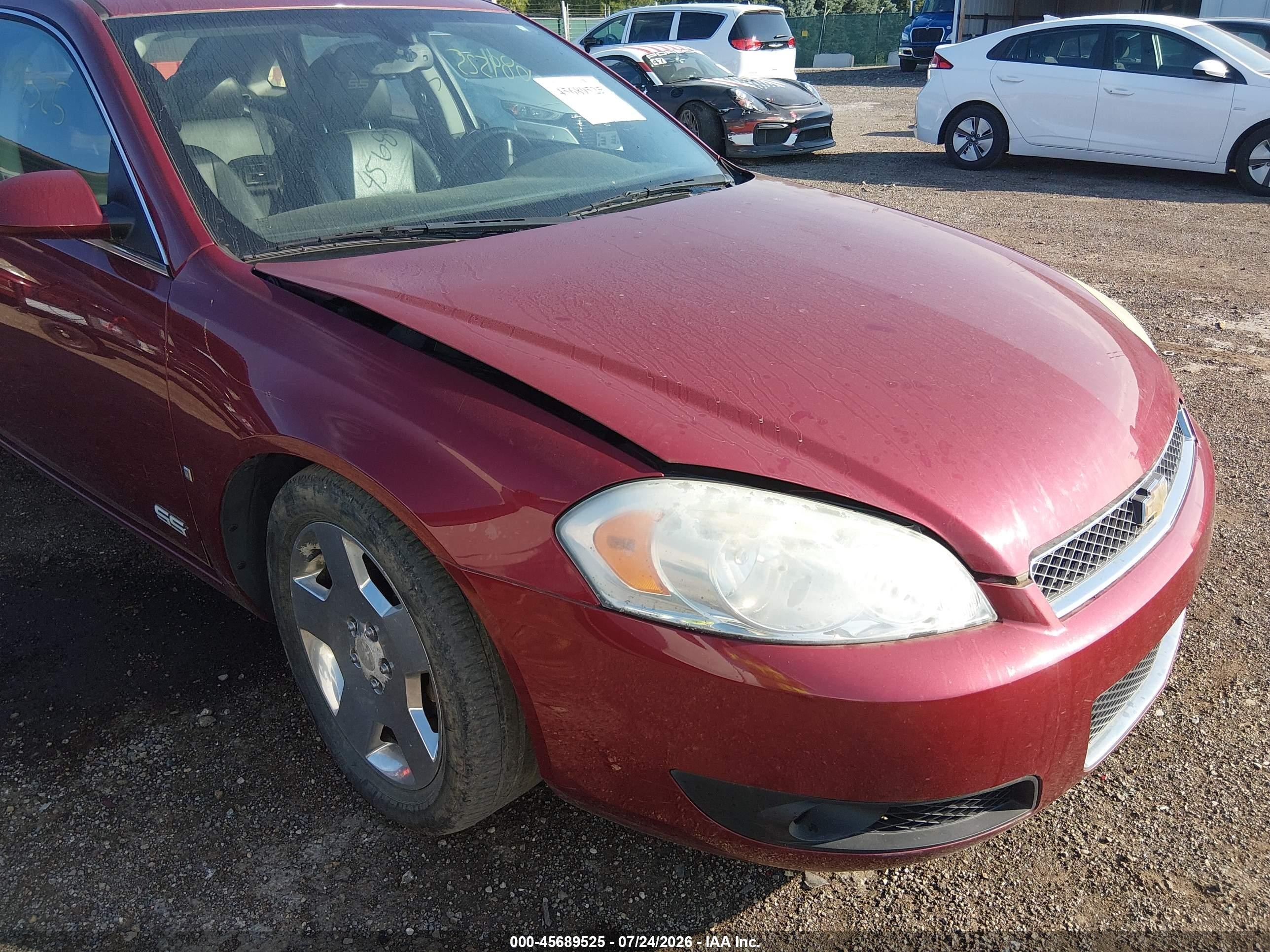 2008 Chevrolet Impala Ss Red vin: 2G1WD58C781350020