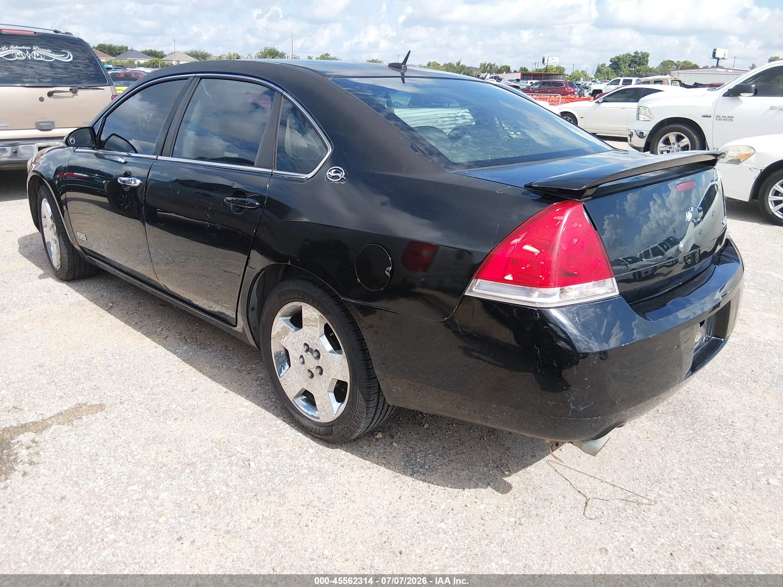 2008 Chevrolet Impala Ss Black vin: 2G1WD58C889168005
