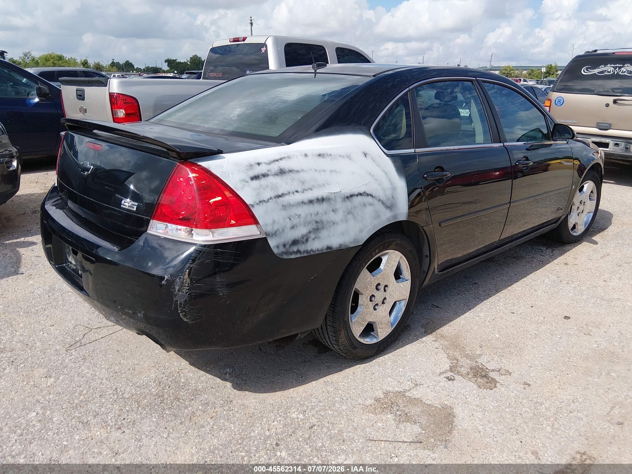 2008 Chevrolet Impala Ss Black vin: 2G1WD58C889168005